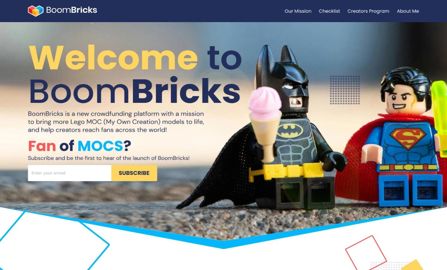 BoomBricks Landing Page Hero Section