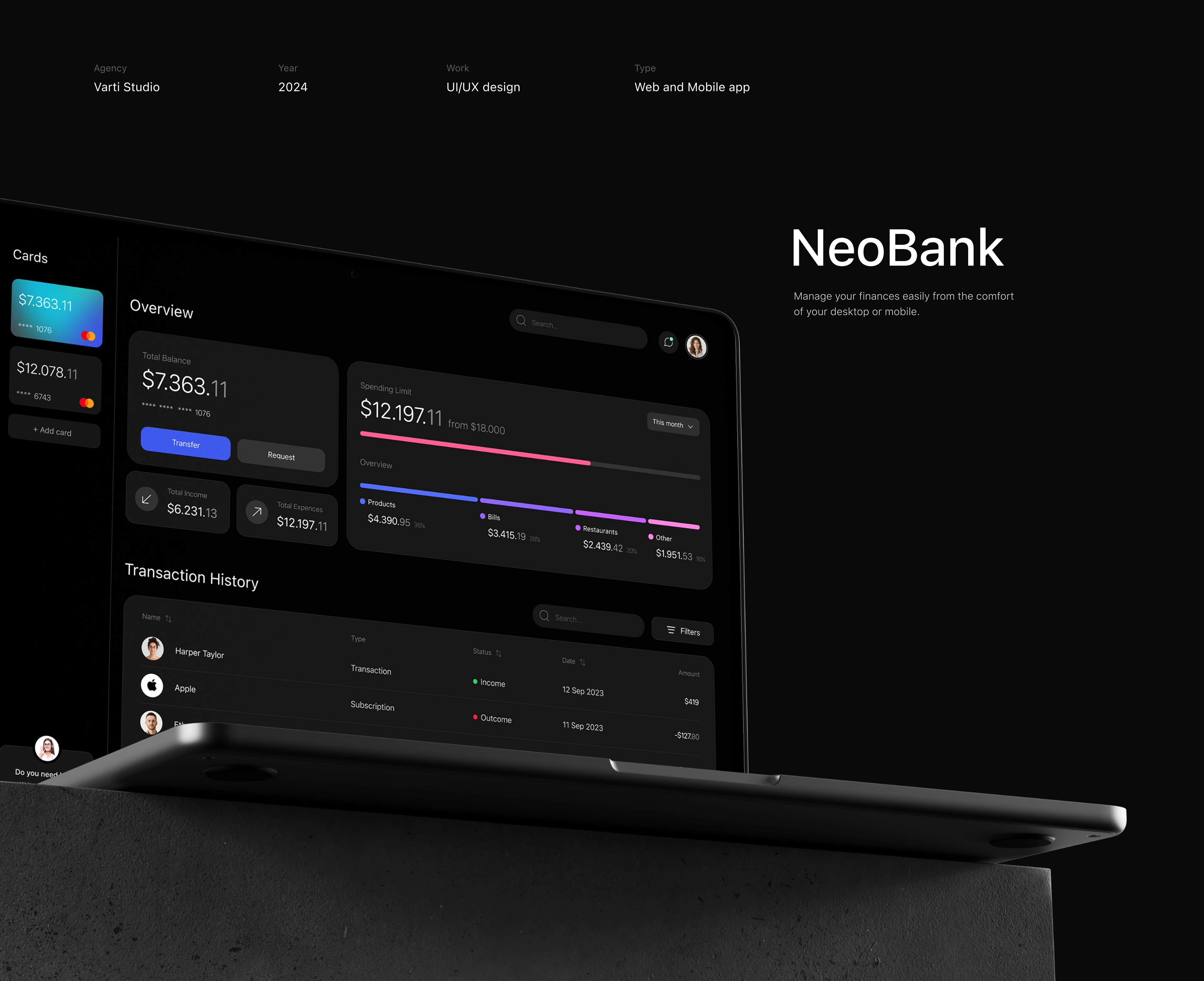 NeoBank web app