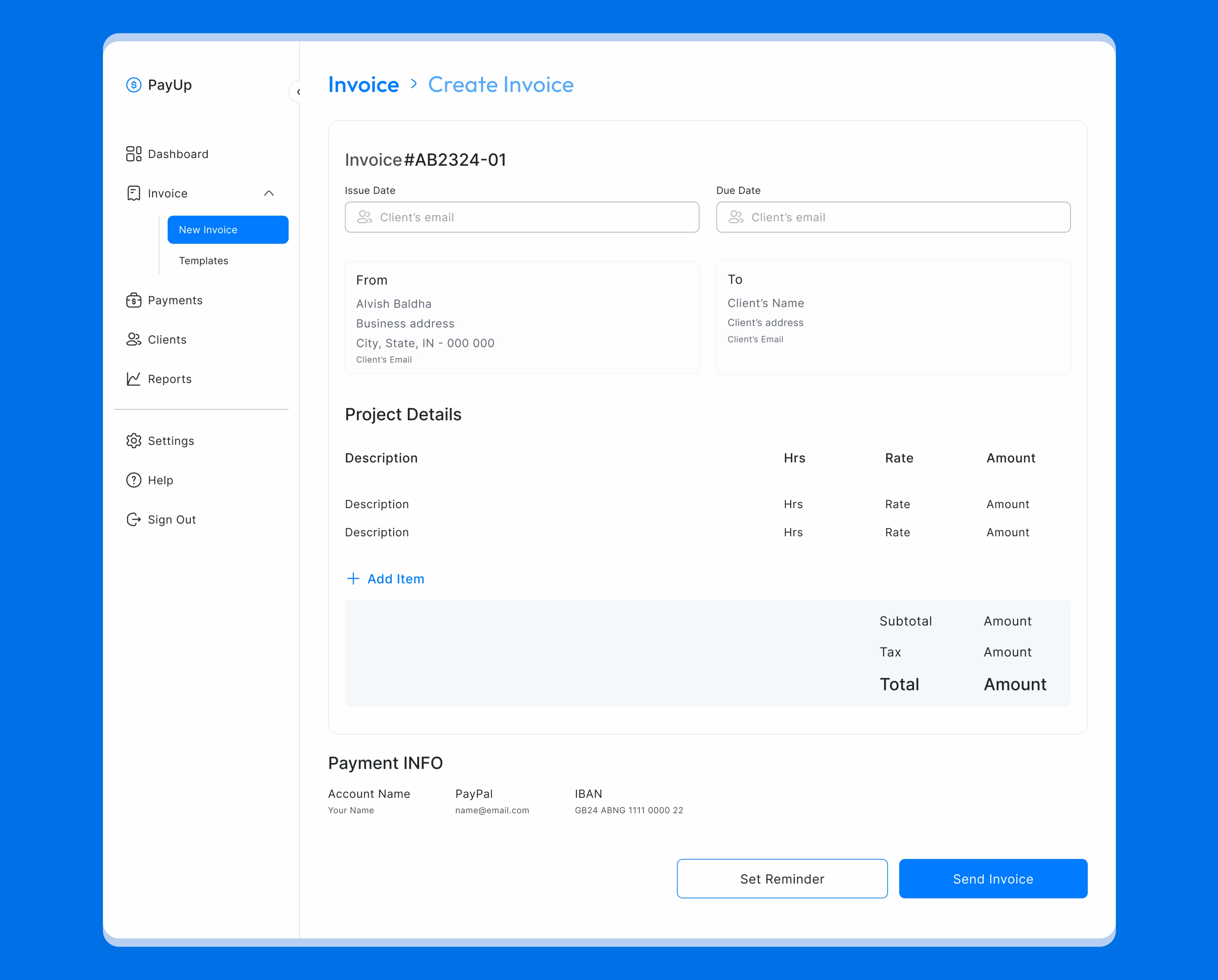 Invoice creation