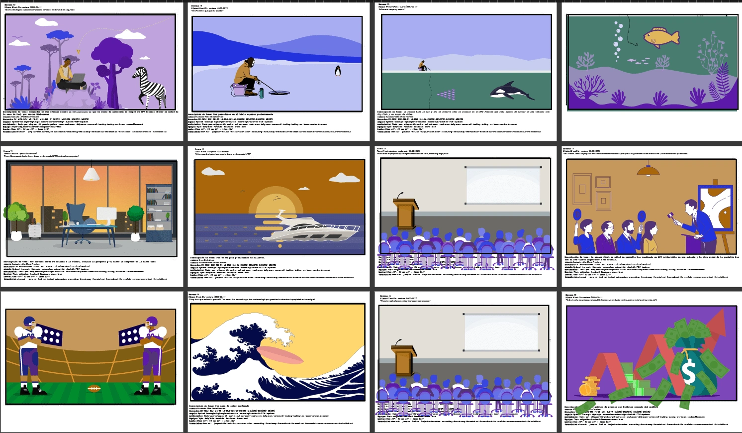 Storyboard  made in Adobe Illustrator