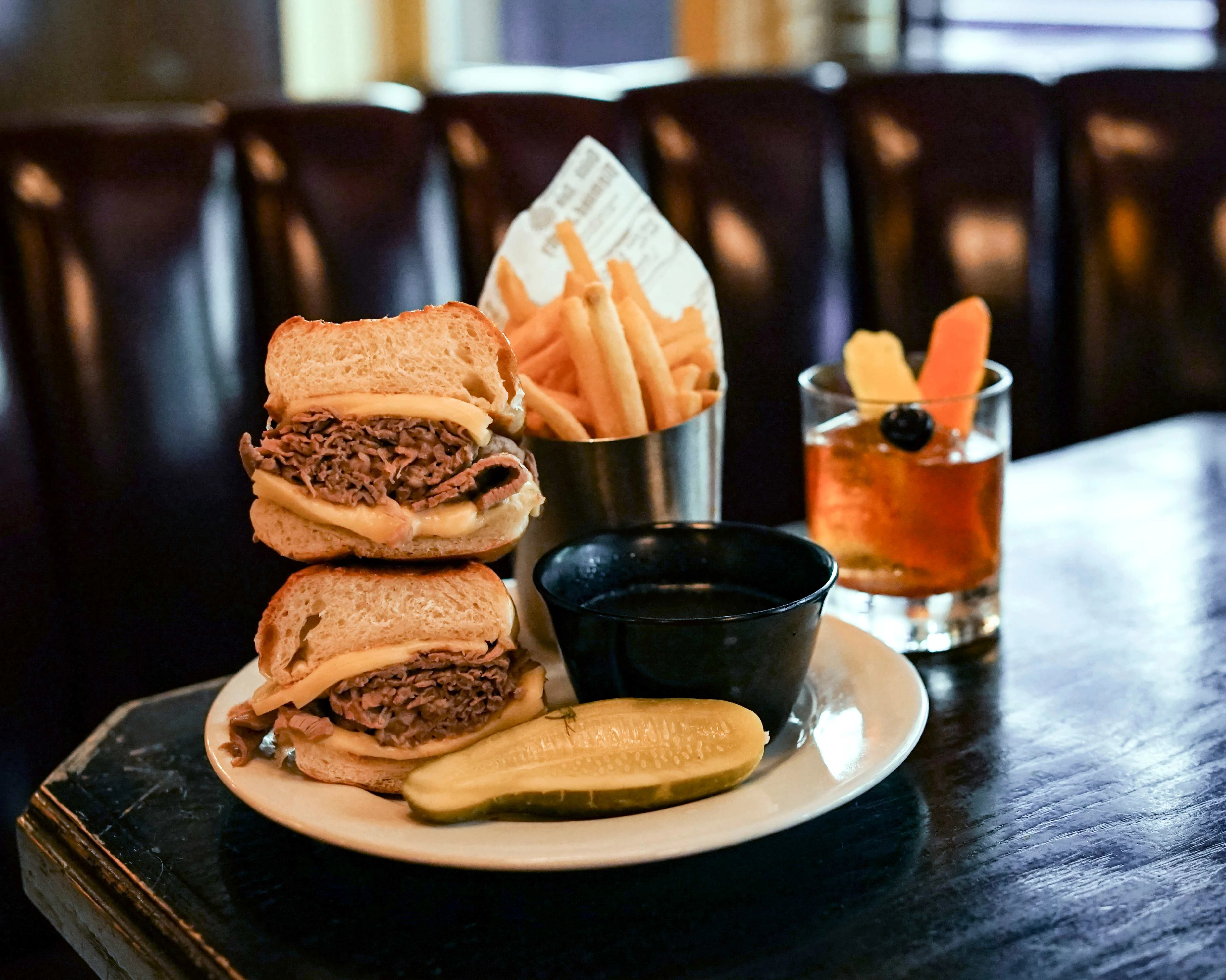 A French Dip and Old Fashioned at Cole's French Dip