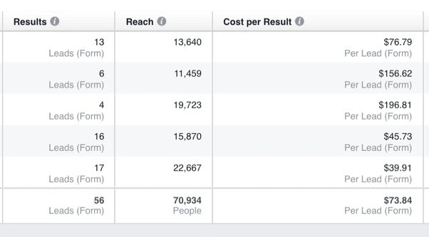 Meta Ads Results