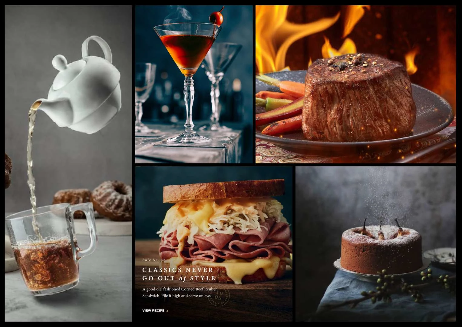 Sampling of images used in the mood board and photo shoot art direction planning