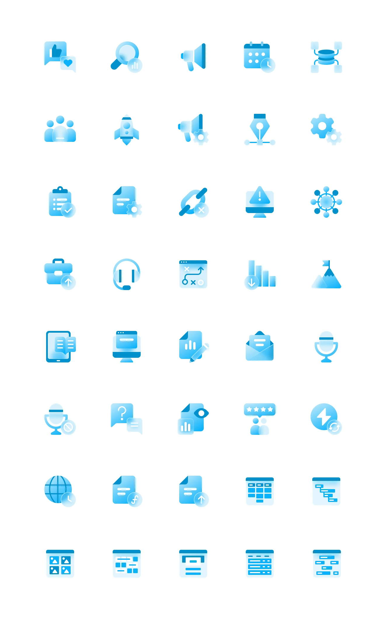 Overview of the whole icon set.