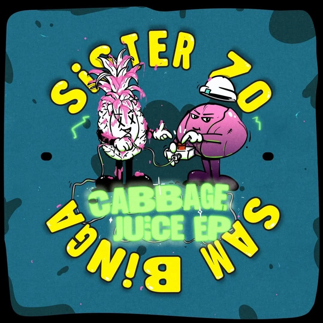 Artwork / Illustration for Sam Binga & Sister Zo - Cabbage Juice EP on Pineapple Records