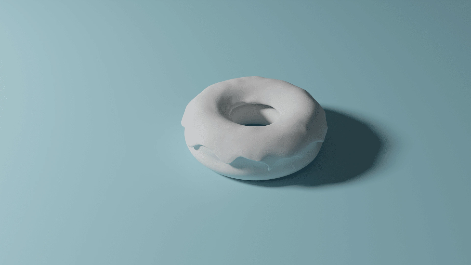 First Rendered Image Of A 3D Donut In The Blender Space. 