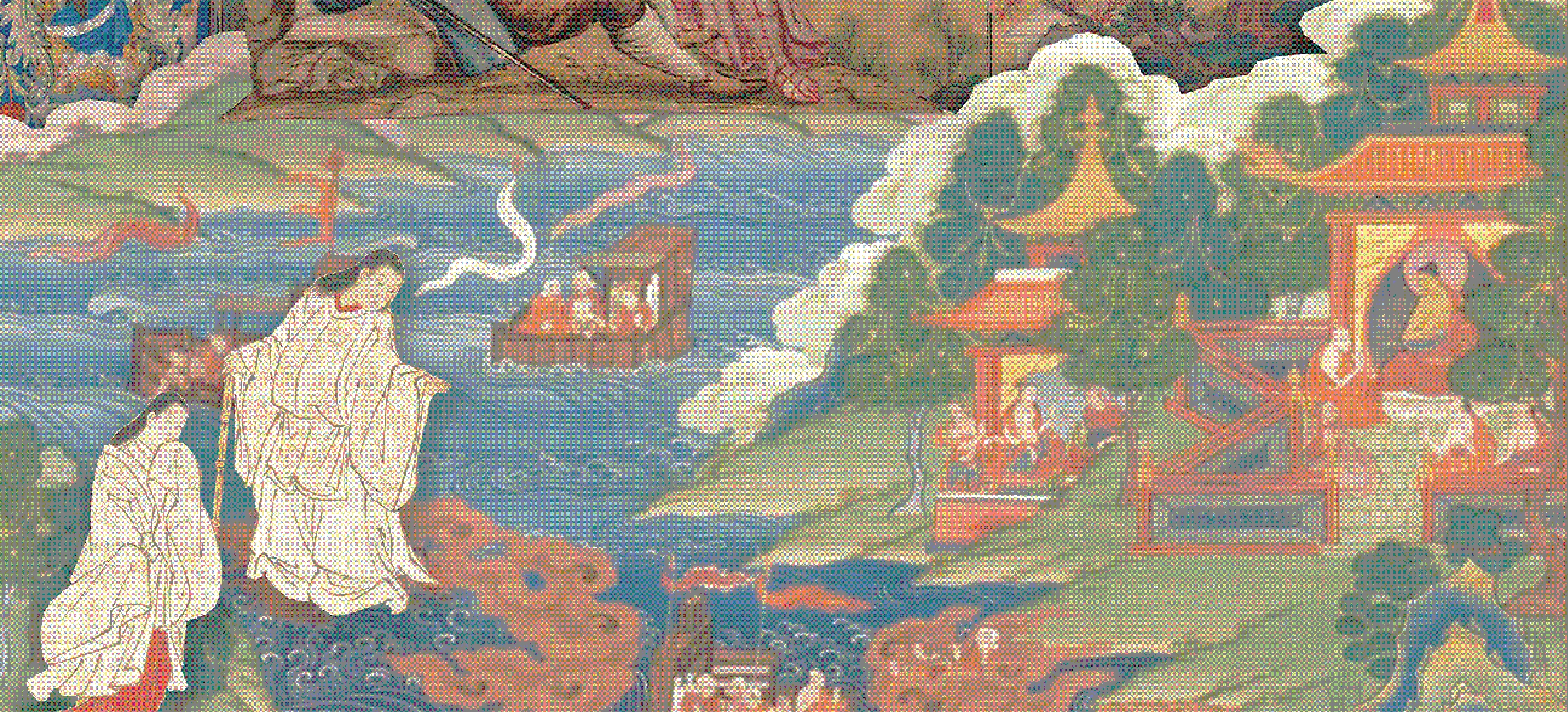 The God Izanagi and Goddess Izanami & Thanka with Buddha