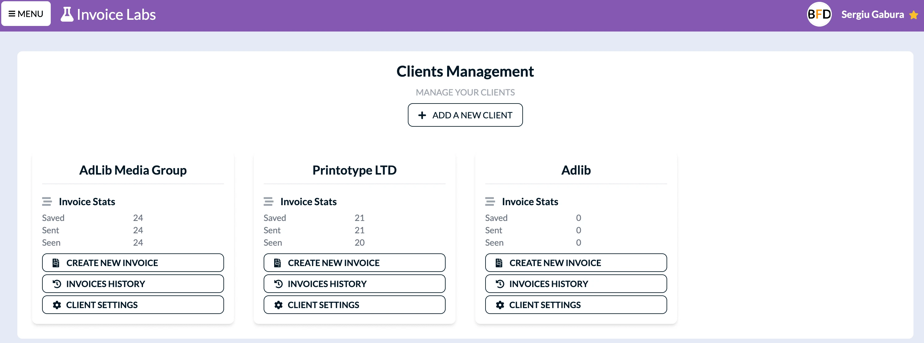 Easily manage your clients