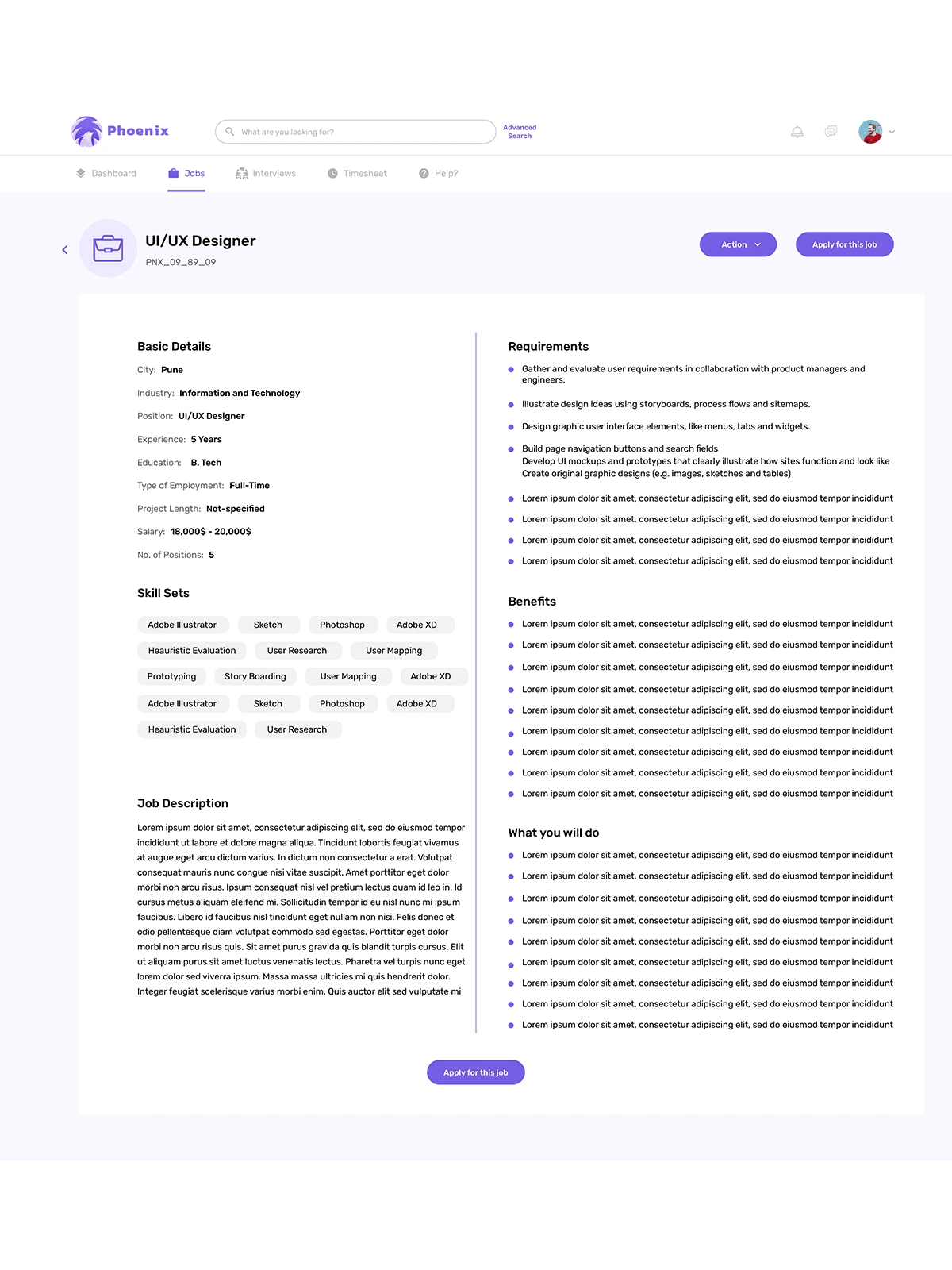 Full Job Post View Page