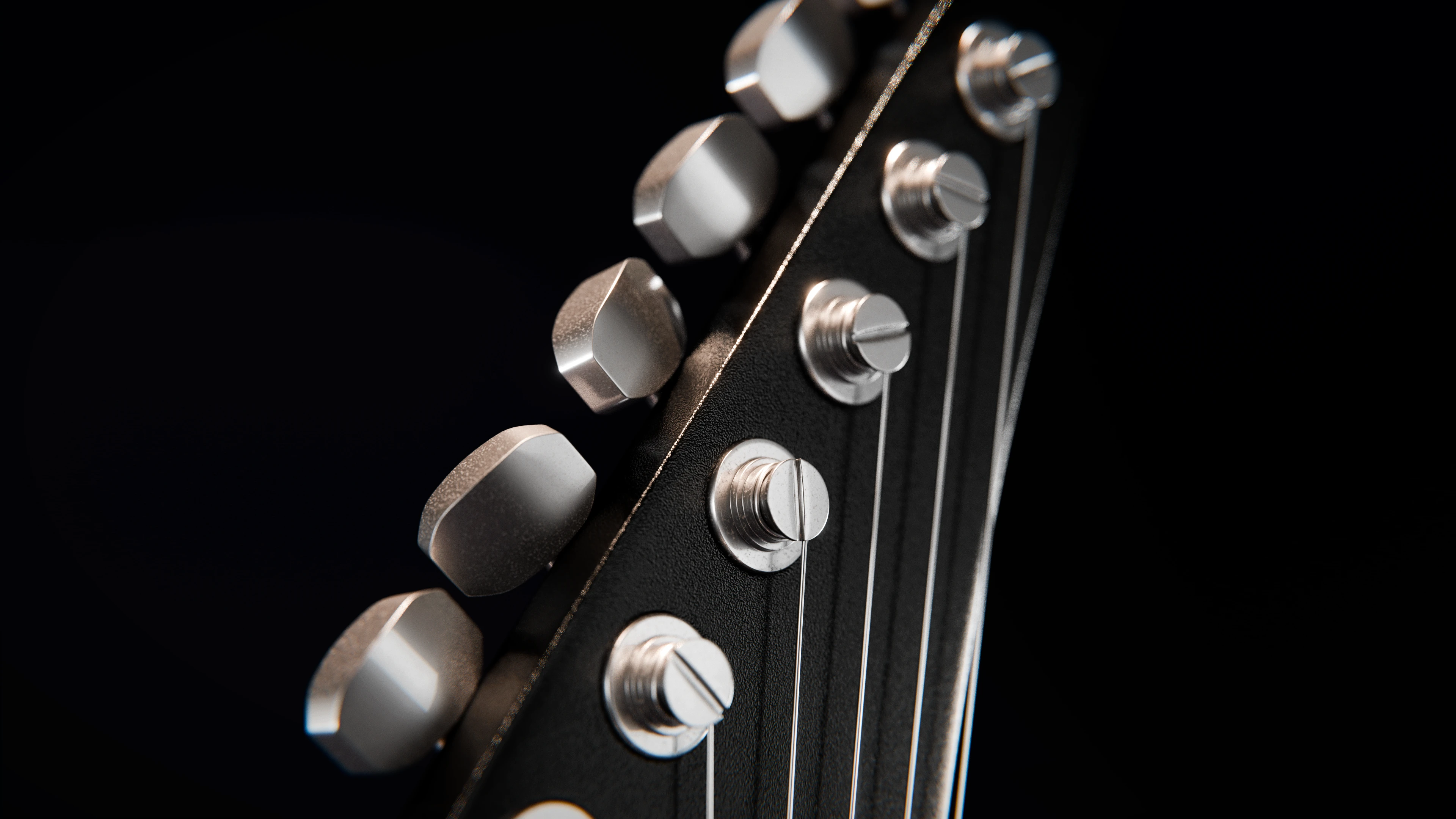 Close-up of the Headstock and Tuning Pegs