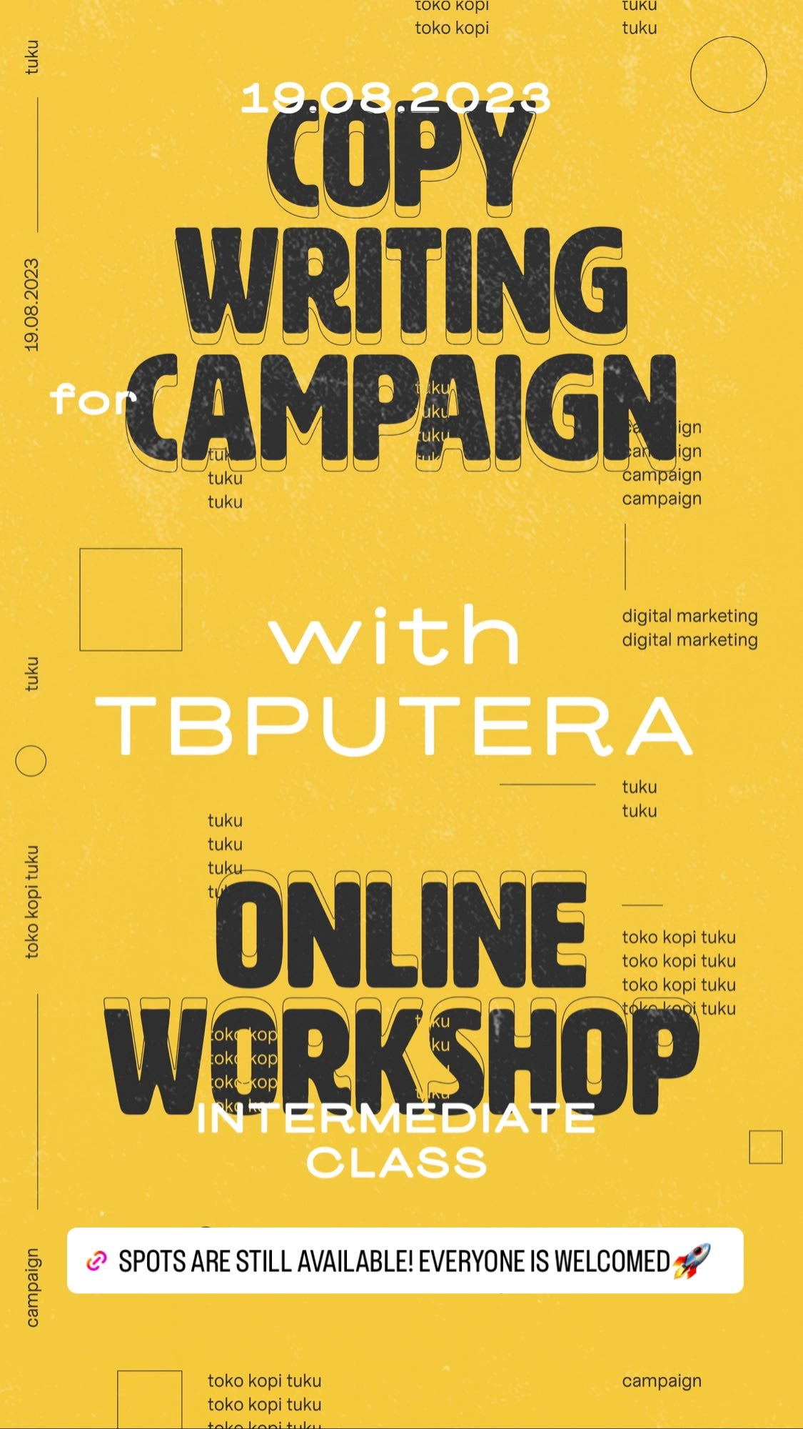 Copywriting Workshop with TBPutera