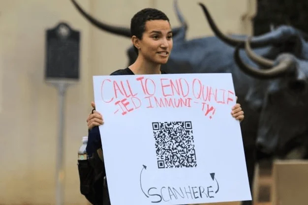 Allen senior Addy Mims and two other seniors organized a protest on wednesday night following the Louisville grand jury decision in the Breonna Taylor case. They urged students to call their local and state officials and demand they ban qualified immunity and no-knock warrants to protect citizens from police brutality. Emileé Edwards | photographer