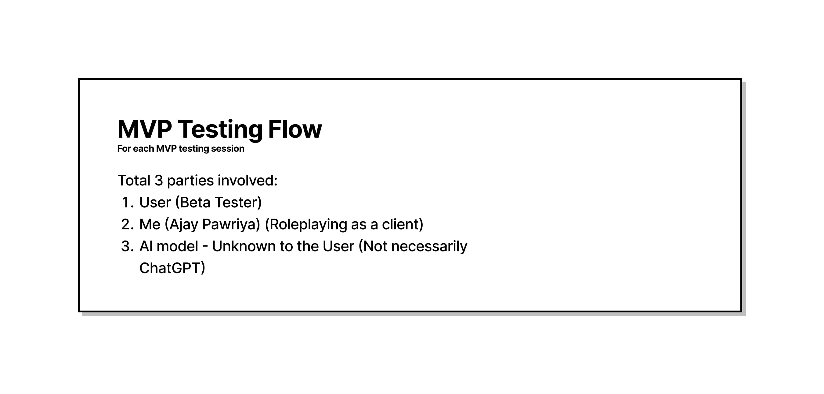 MVP Testing structure