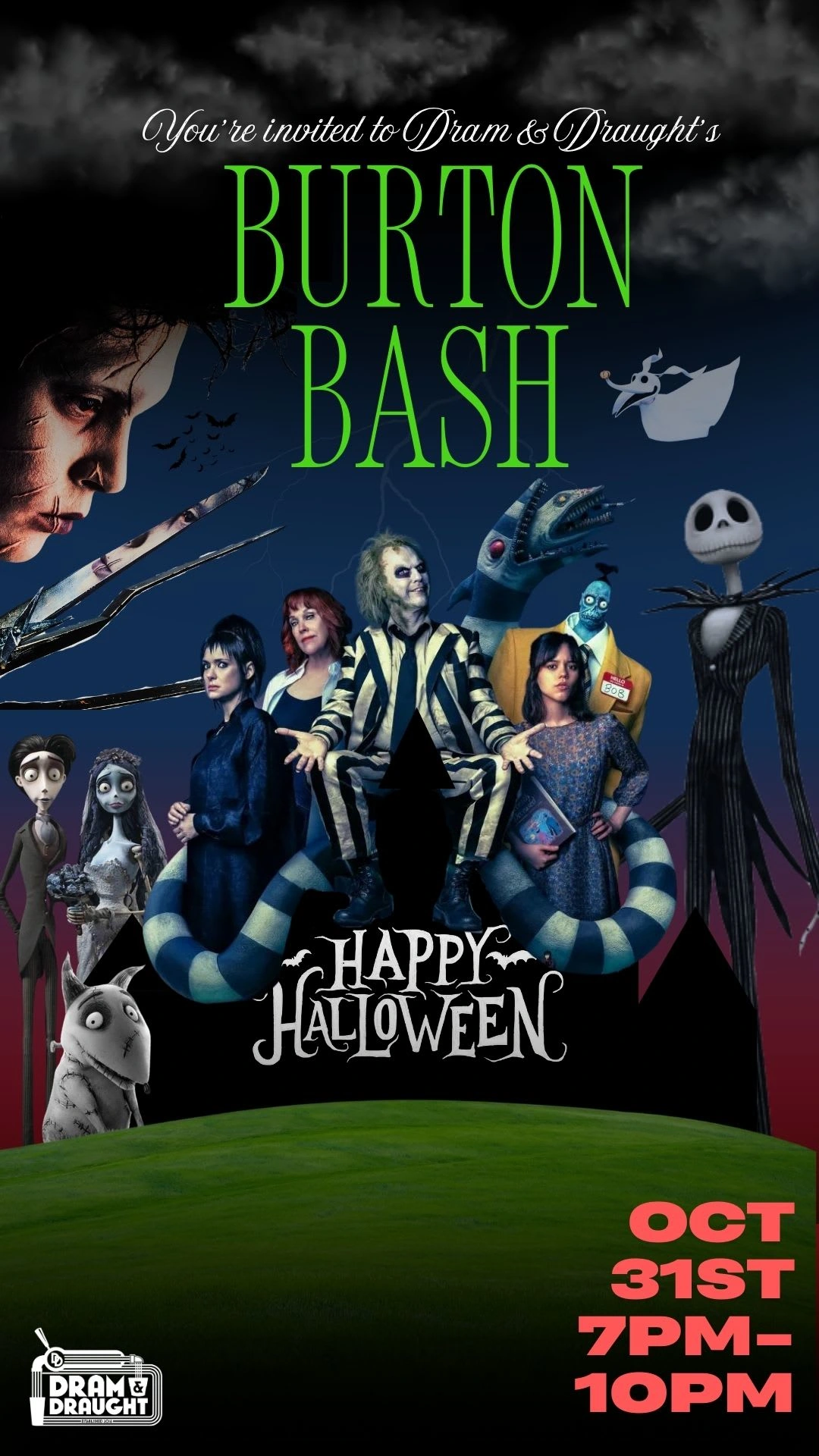 Tim Burton Themed Halloween Poster