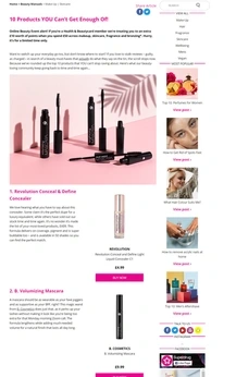 Listicle article for Superdrug