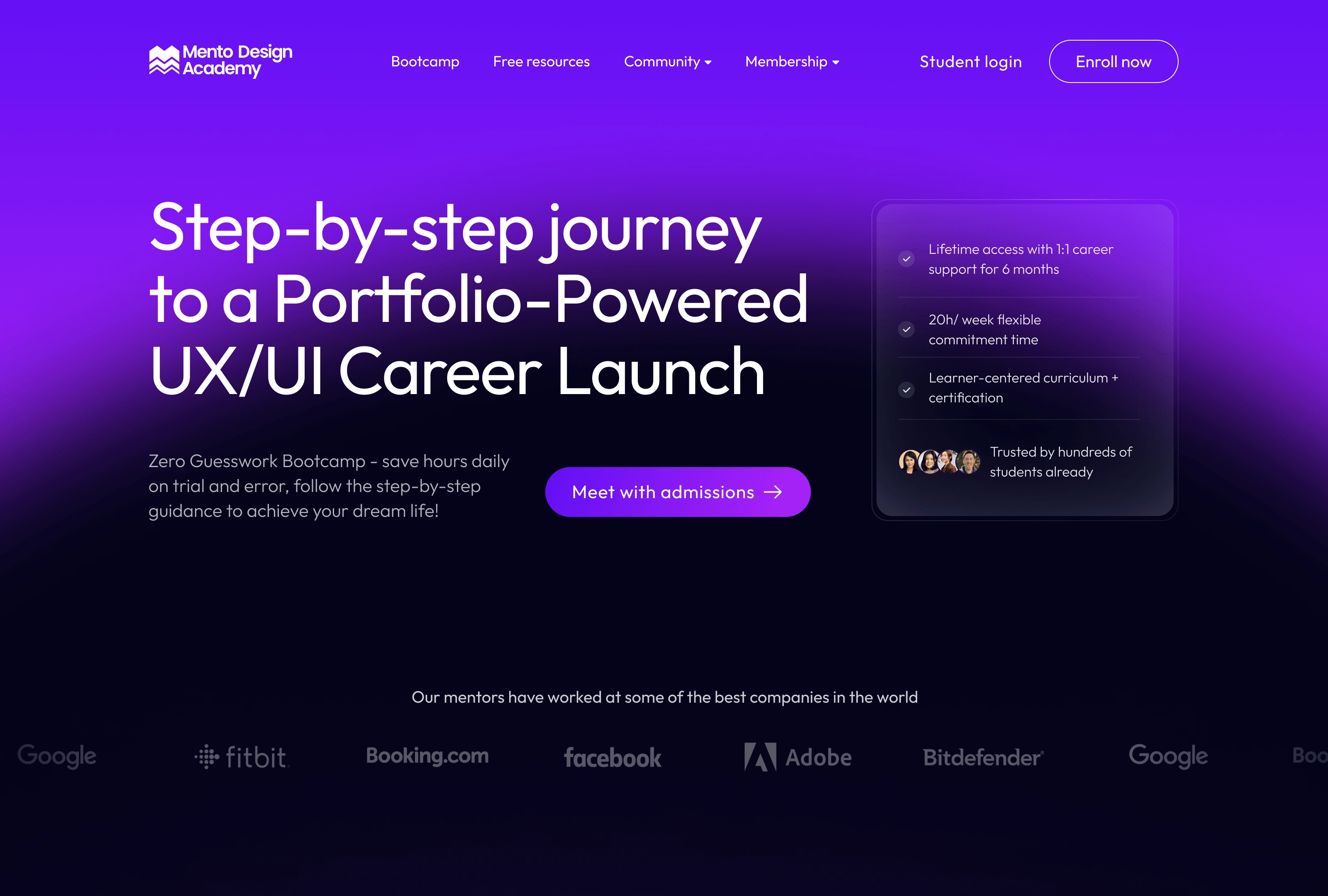 Bootcamp landing page hero