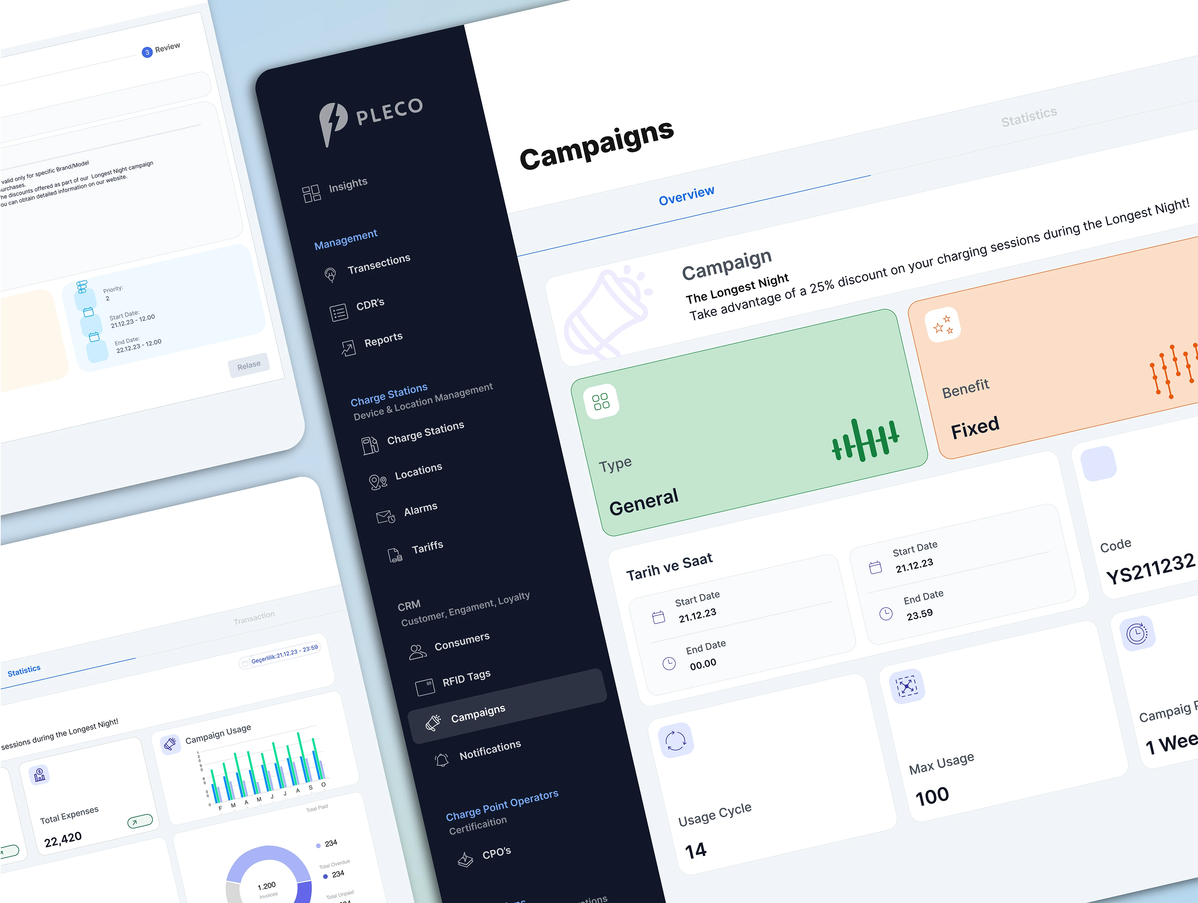 I created additional features for our dashboard system that tracks charging stations for electric vehicles, with a particular emphasis on developing panels for campaign management. With dedicated screens, users can now create and track campaigns and view campaign-related statistics. By enabling users to efficiently manage and monitor the results of their campaigns, these capabilities improve the dashboard system's functioning and ultimately help electric vehicle charging stations run more smoothly and efficiently.