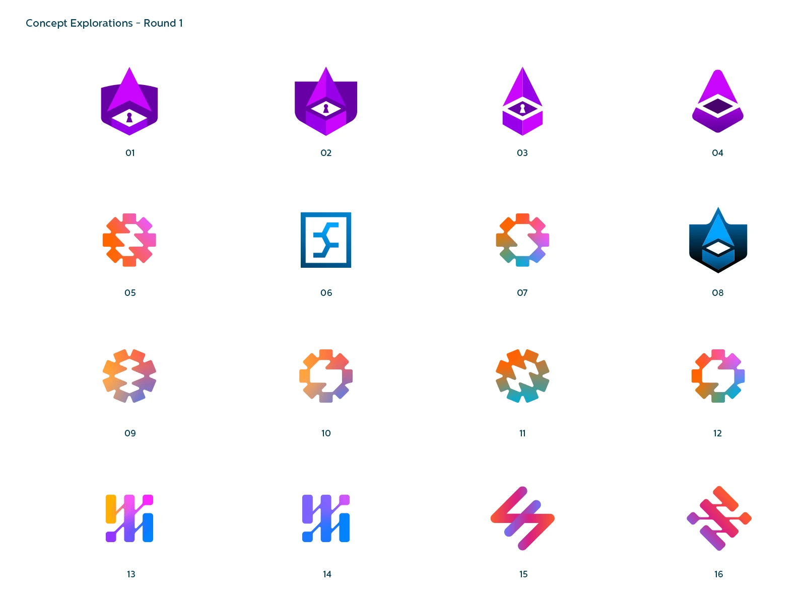 The first round of concepts I presented - focus started to come more towards the top row