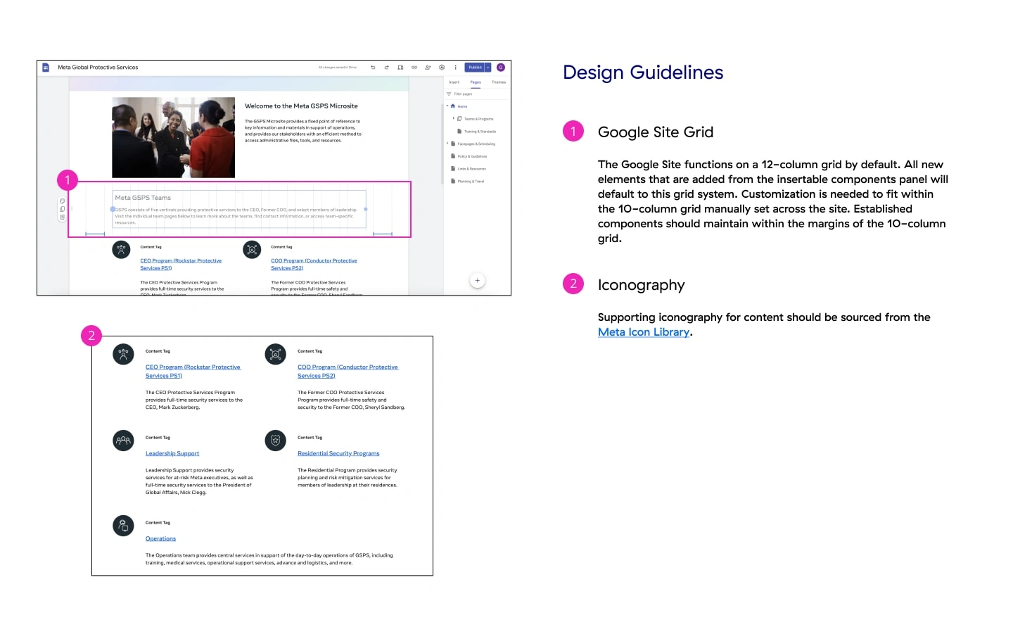 Google Sites documentation