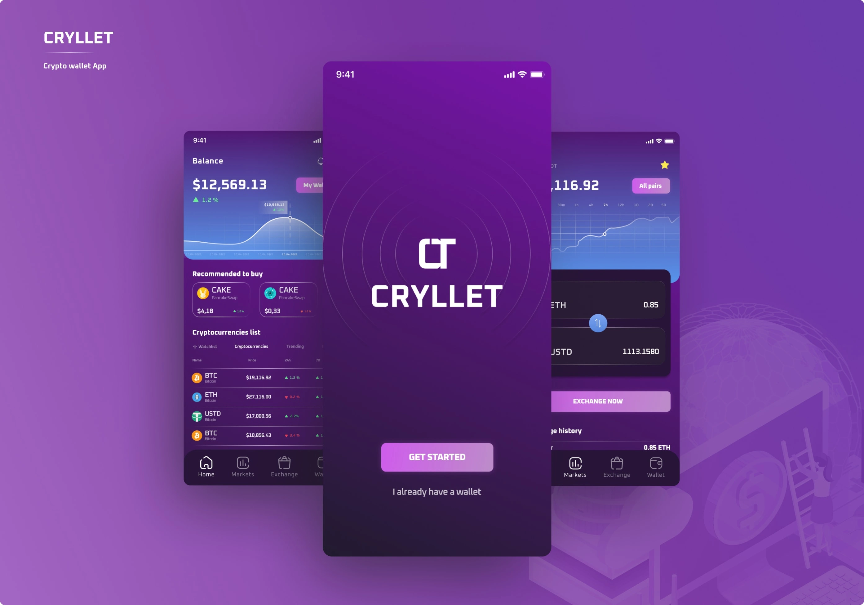 Cryllet - Crypto wallet app