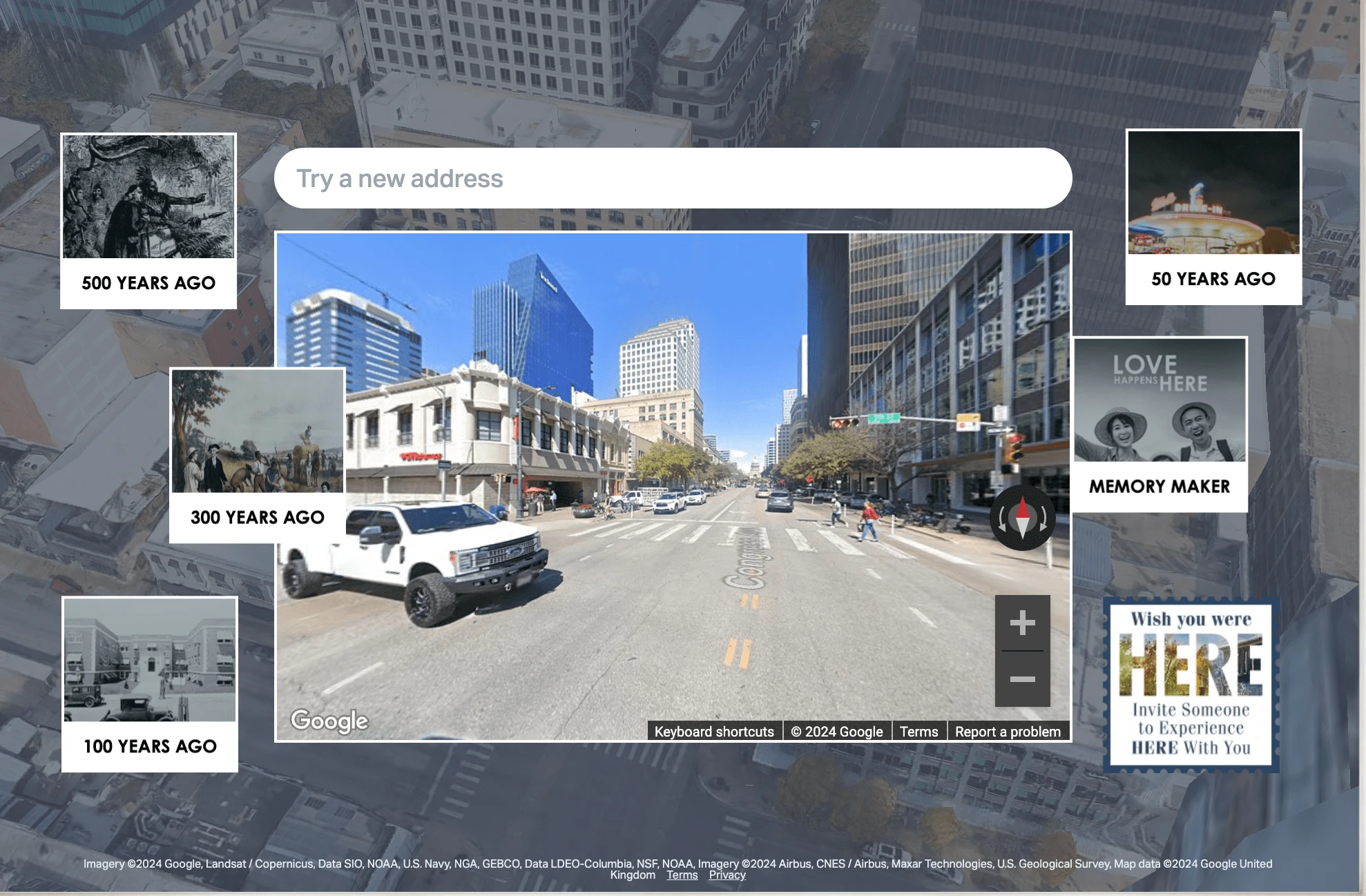 Google streetview of the user's entered address