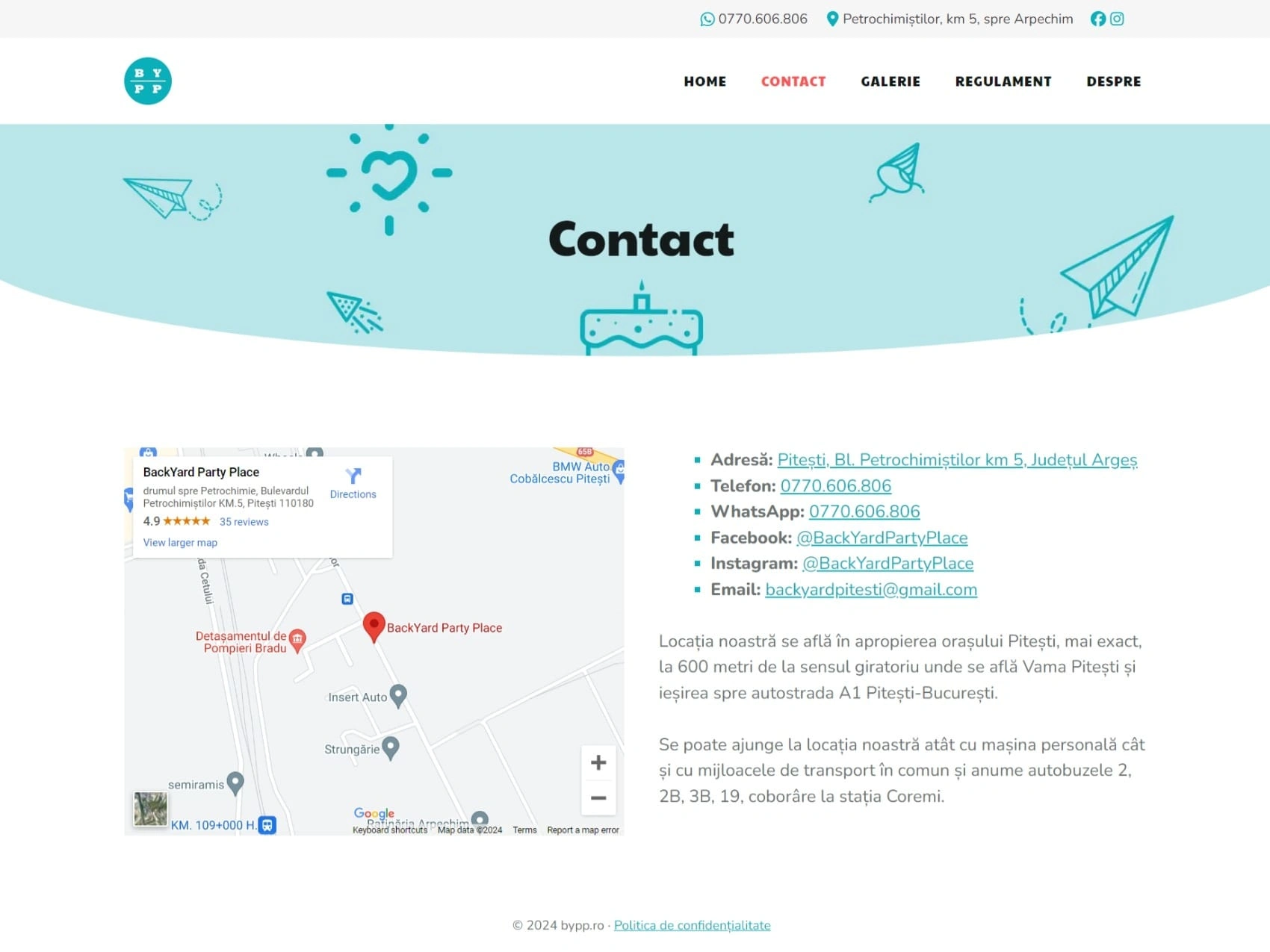 Contact page