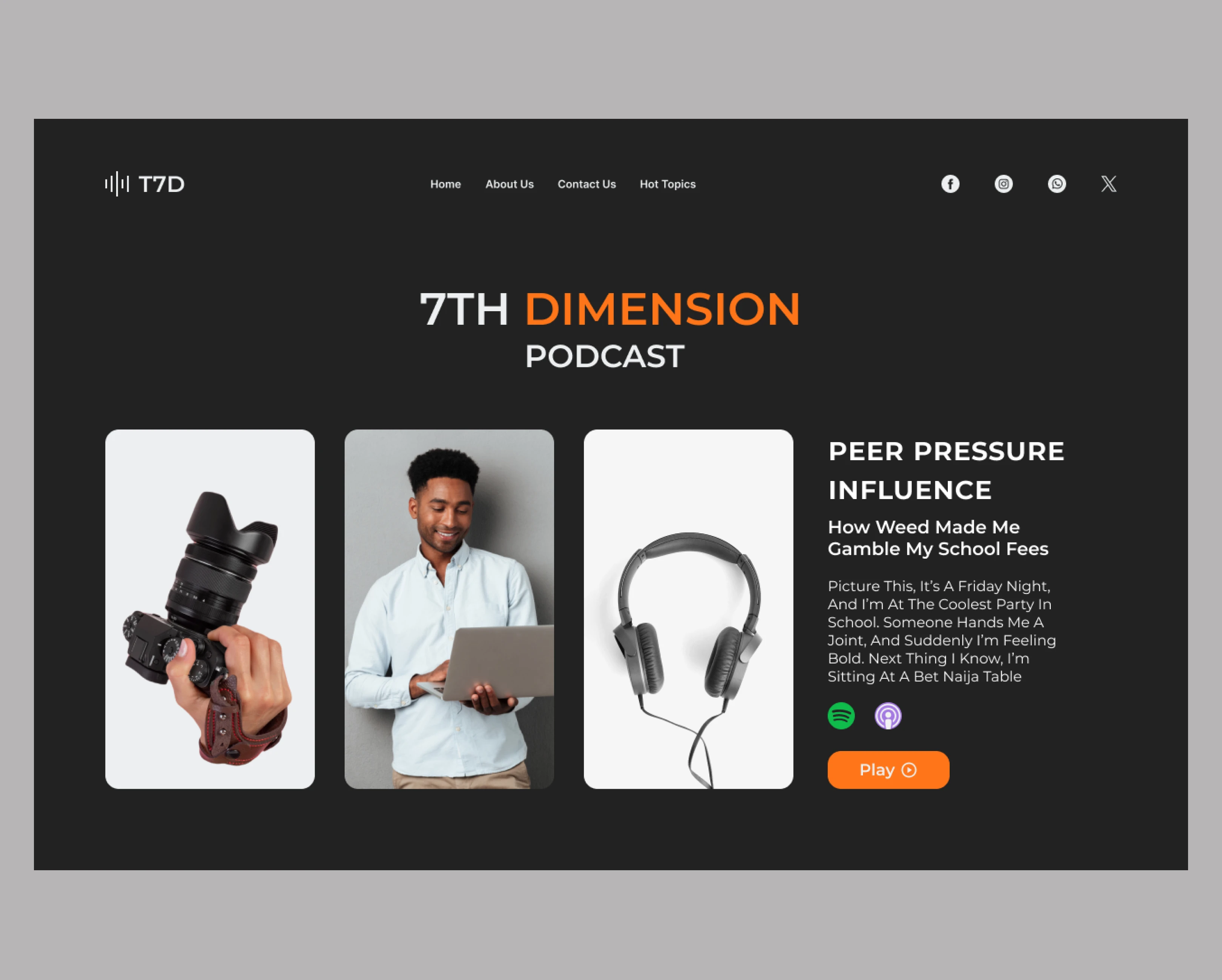 THE 7TH Dimension Mockup was designed using Figma and developed using WordPress, The 7TH Dimension website.