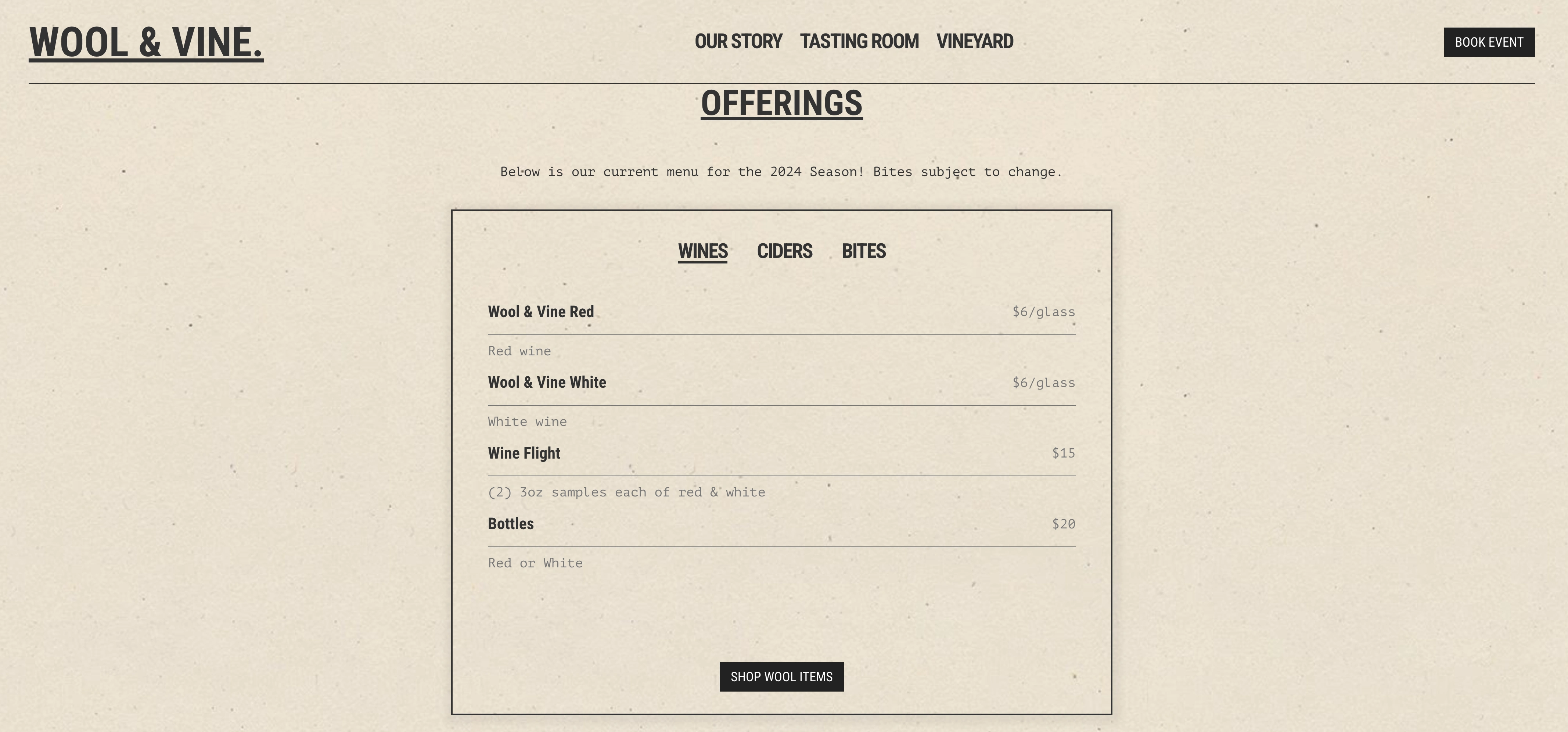 Offerings Menu CMS