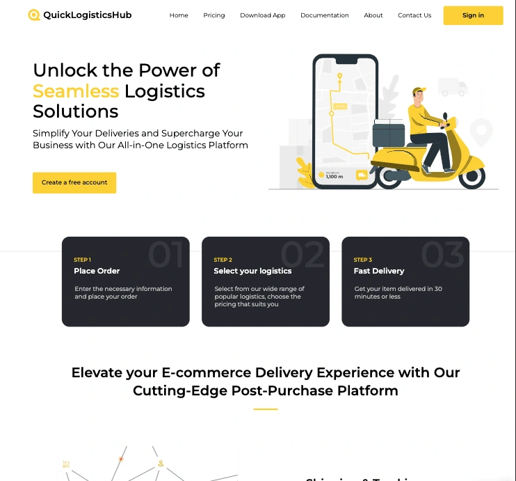 Quick Logistics Hub - Website - Logistics