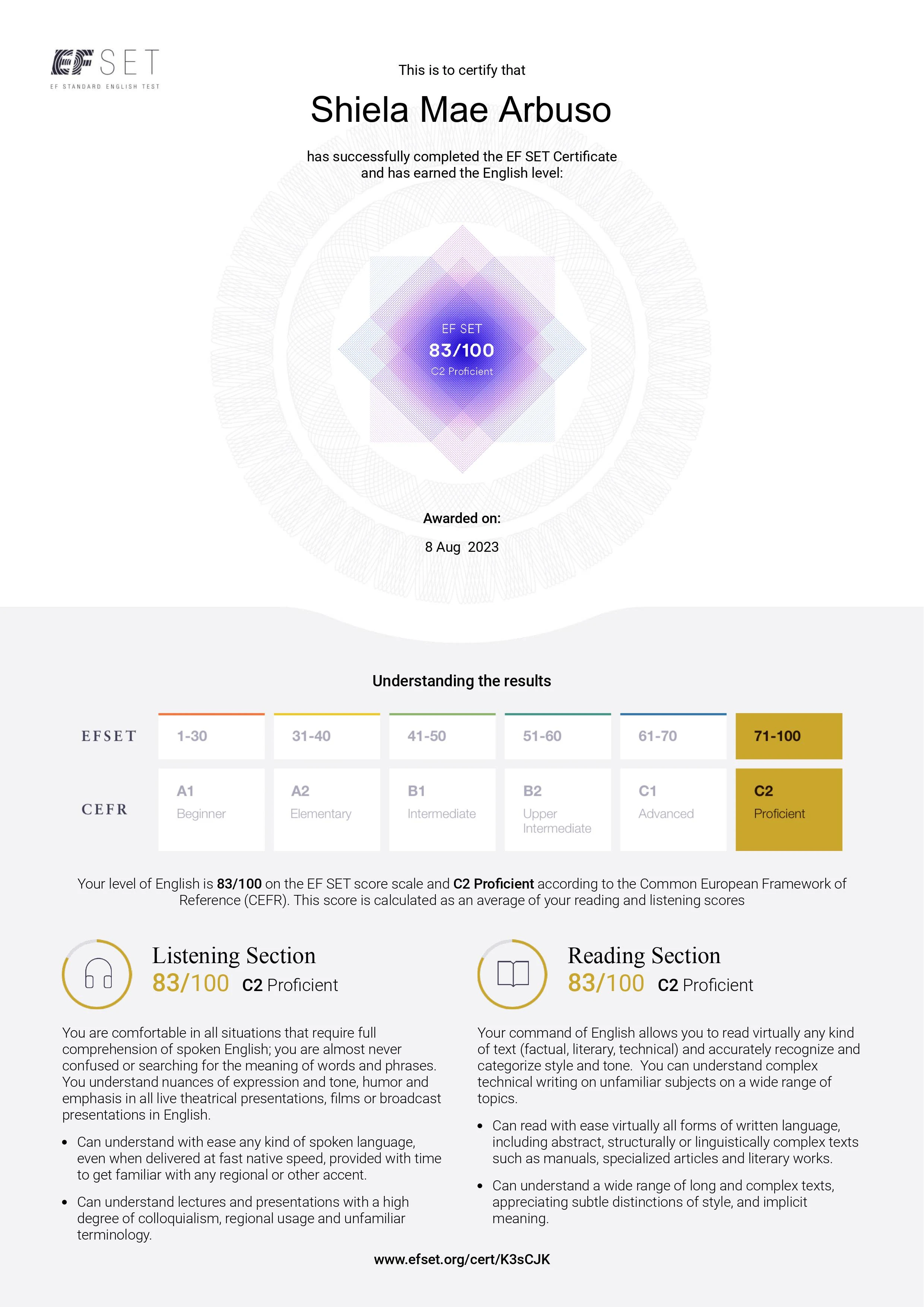 C2 English Proficiency - EF SET