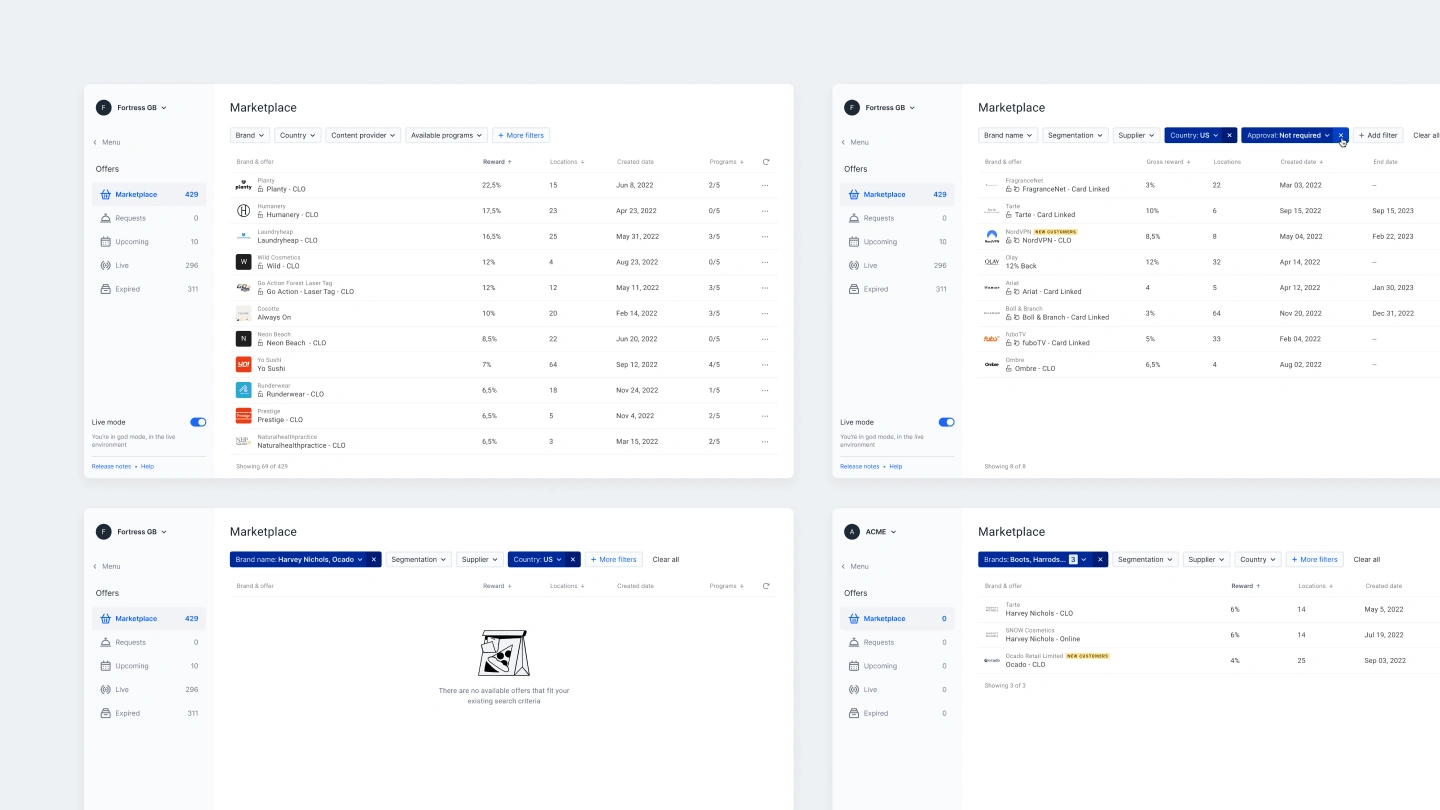 Filtering sorting - multiple use cases