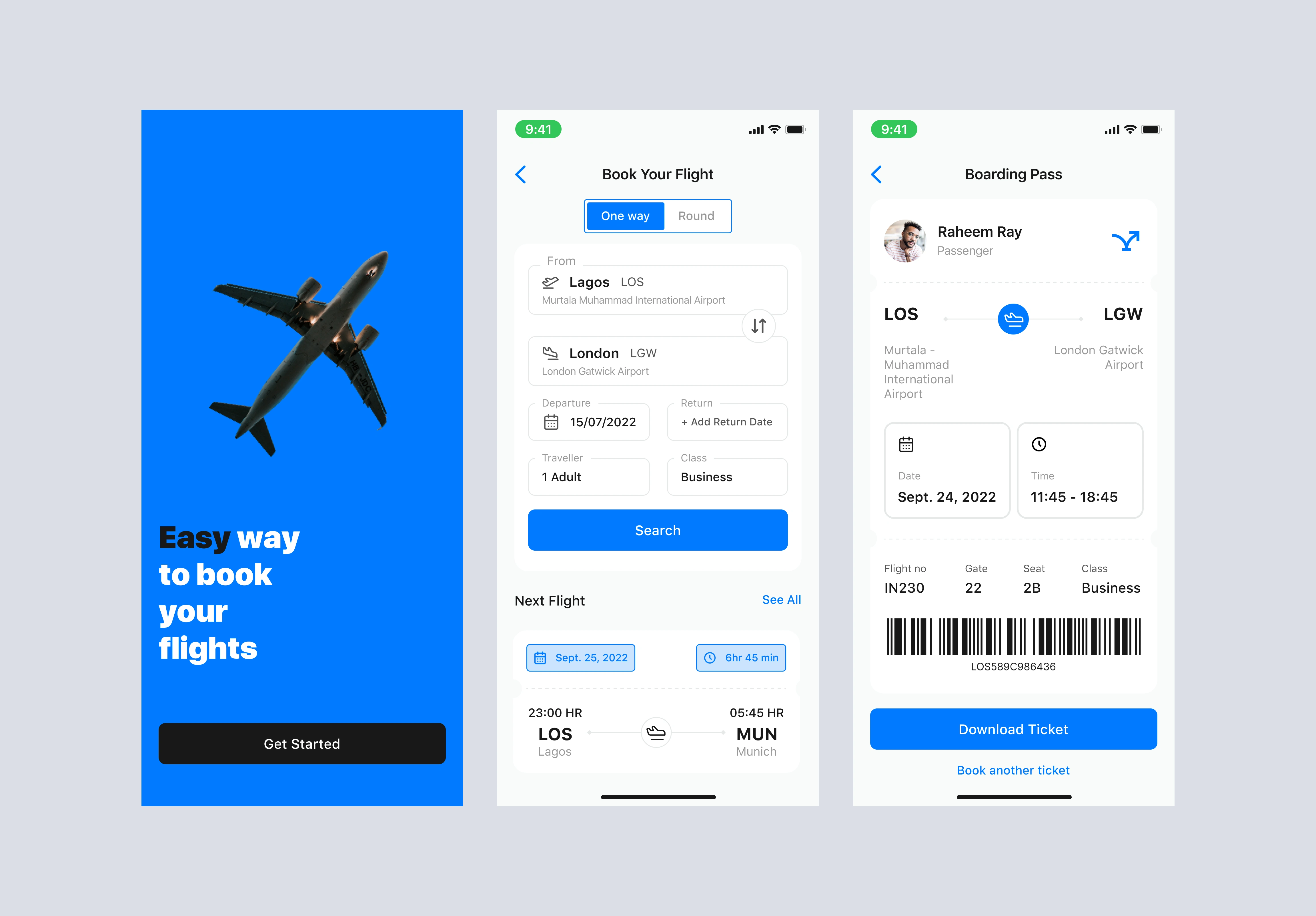 A flight booking app