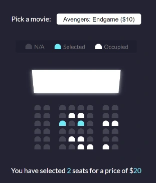 Seat Selection from Booking Page