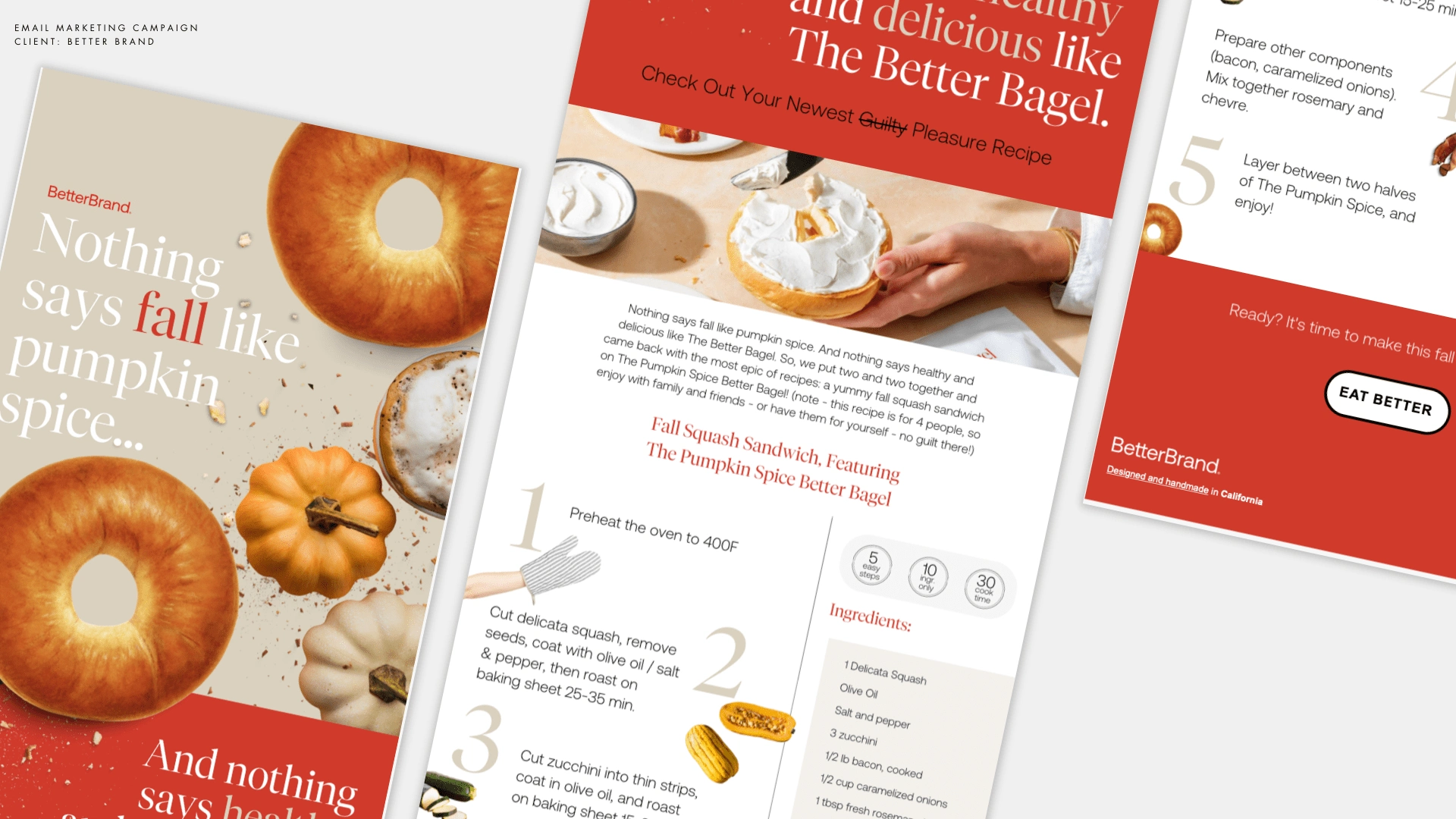 Email Marketing, Better Brand, Pumpkin Spice Bagel Promotional Campaign