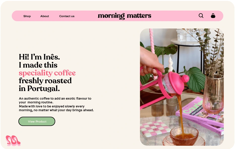 UI Design for branding Morning Matters