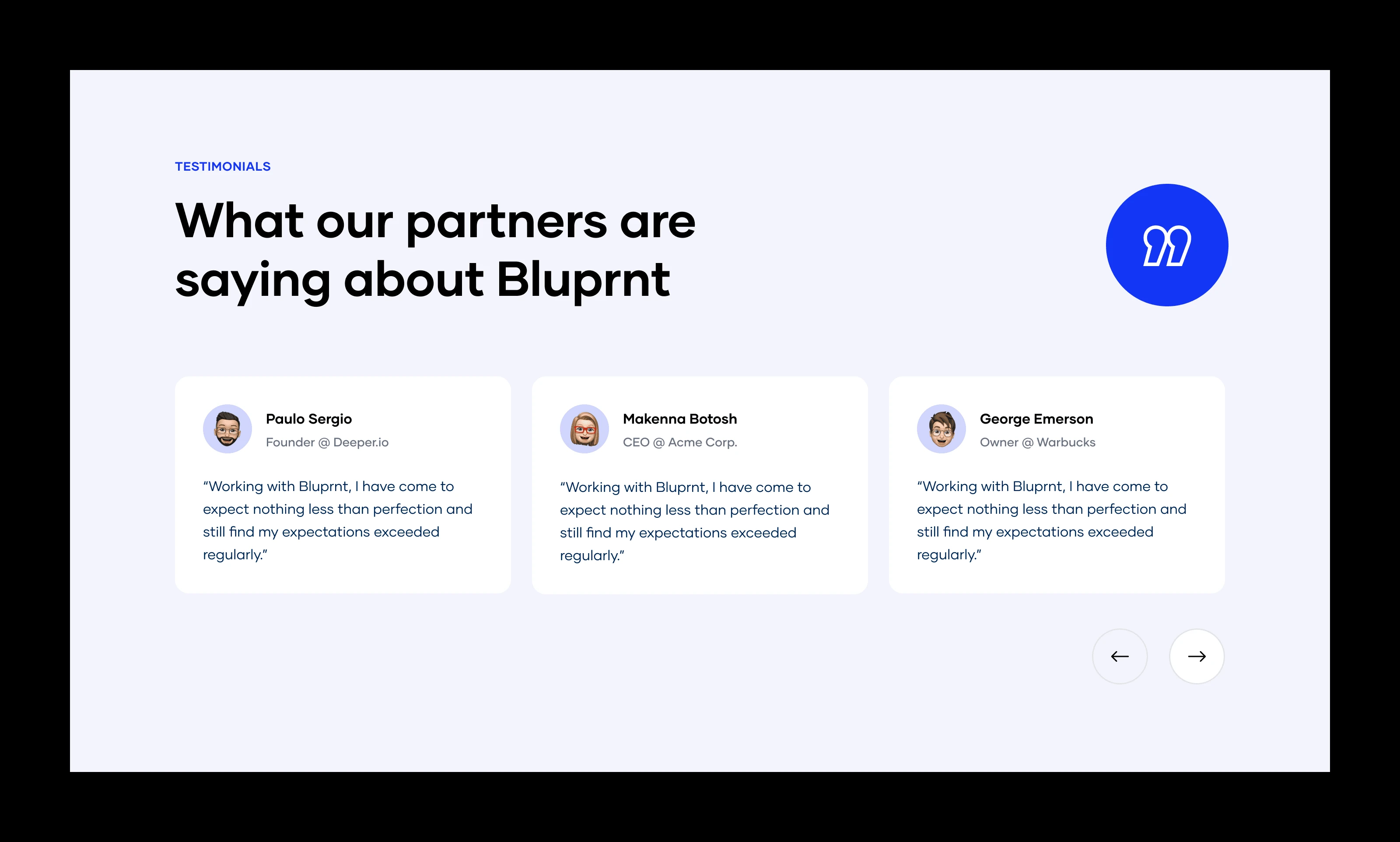 Bluprnt - Testimonials