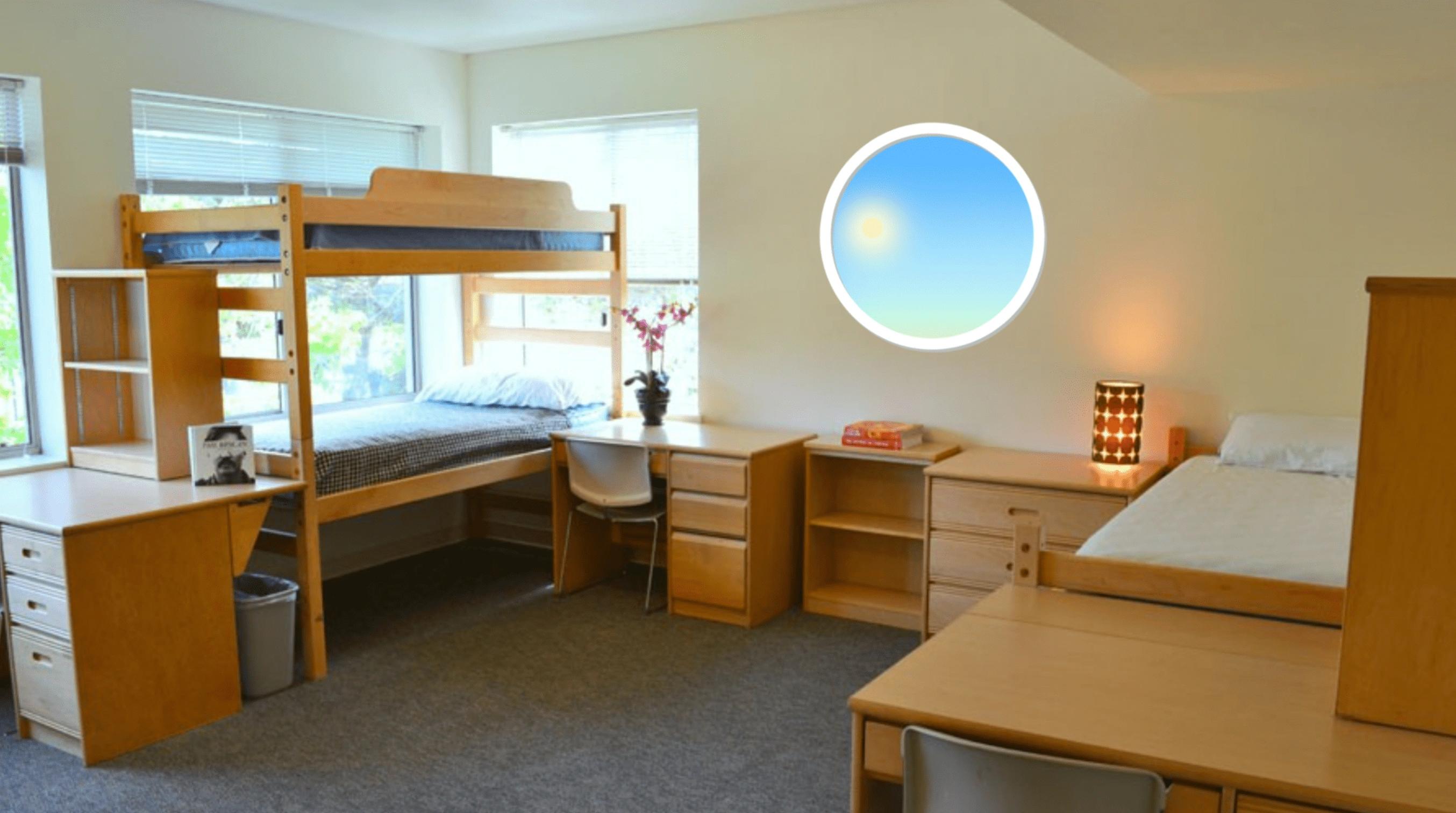 HelioClock in a college dorm room