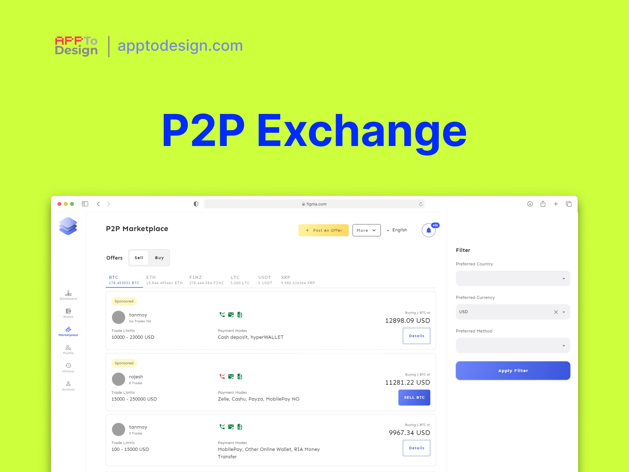 P2P Marketplace Dashboard