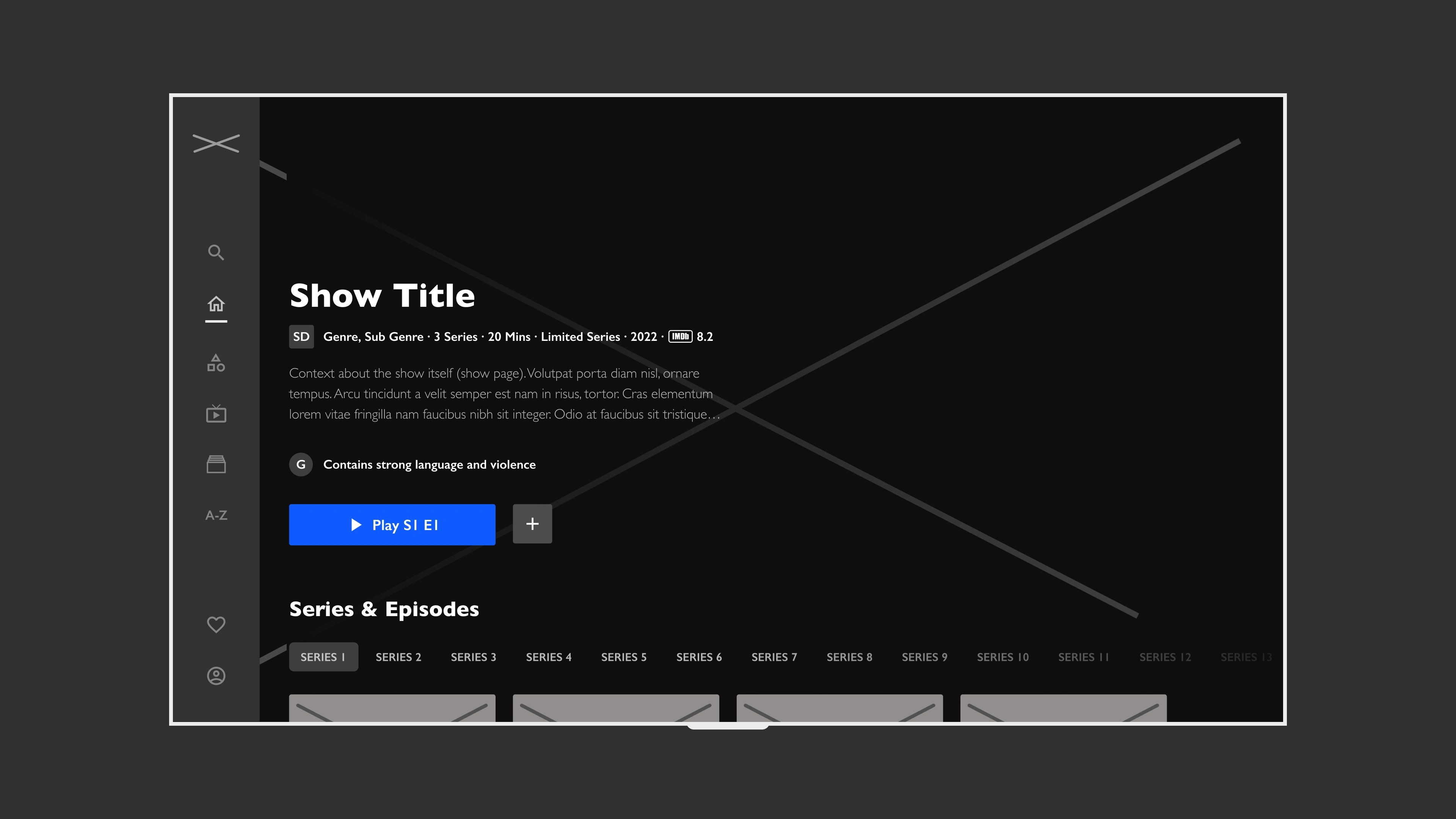 TV Show Page Wireframe