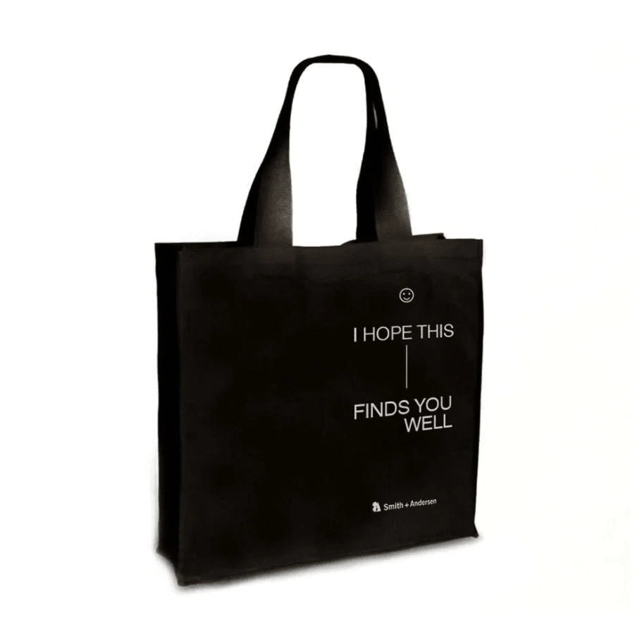 A canvas tote bag designed for an engineering consulting company.