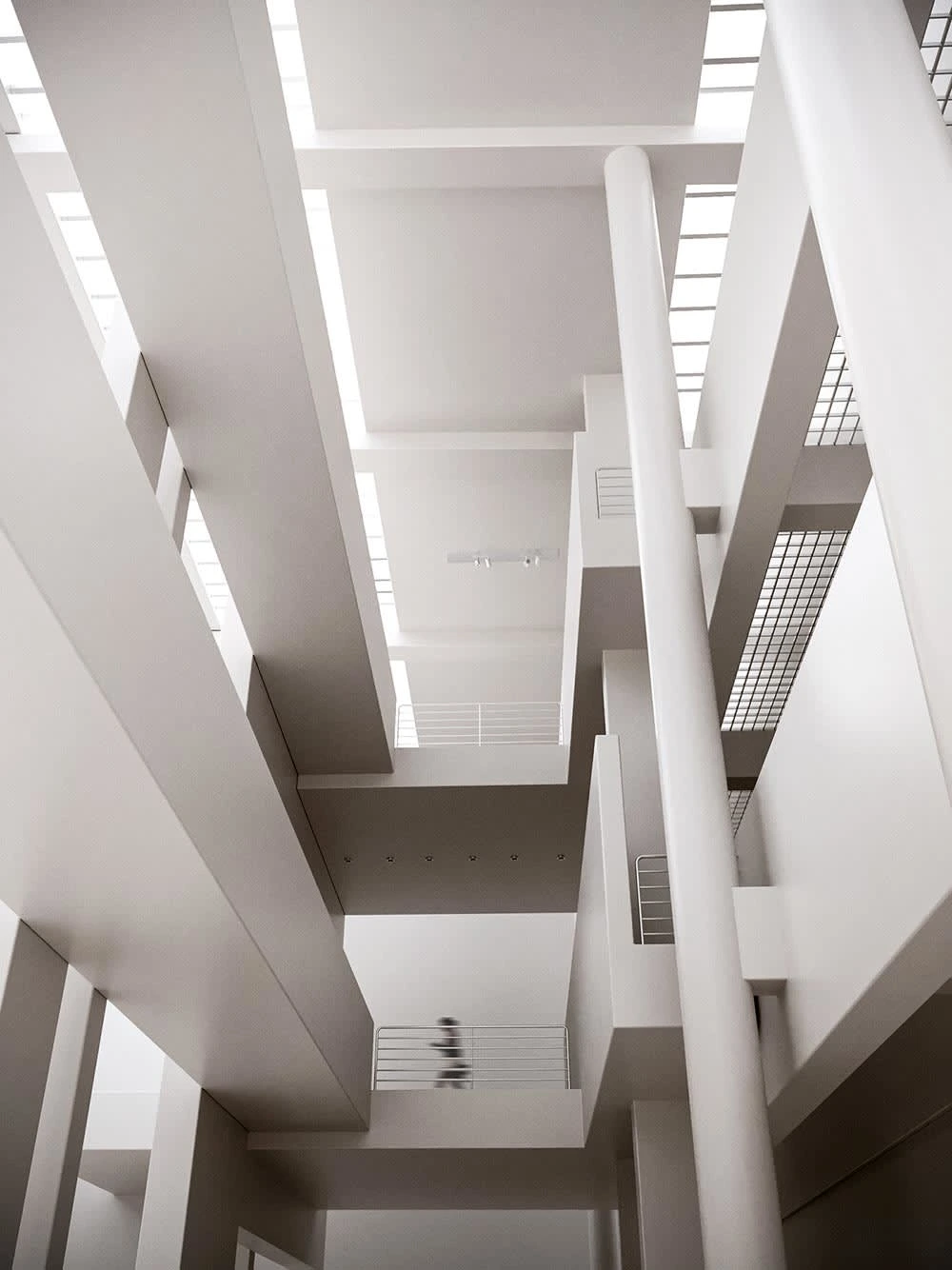 3D Rendering created after a photograph taken by Lina Kivaka, of MACBA Museum in Spain.