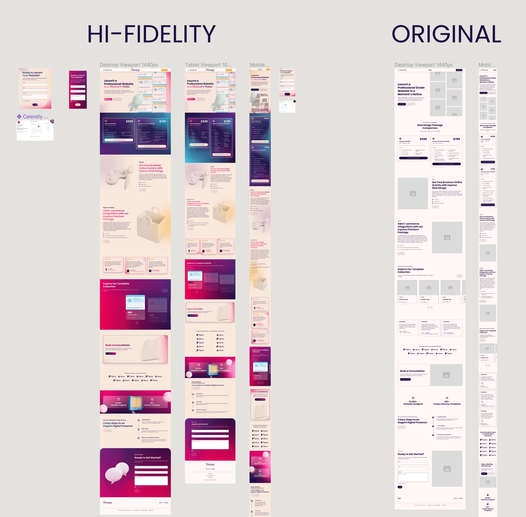 Wireframes - Figma - Bravura 'Express' Landing Page - Bravura Marketing Project