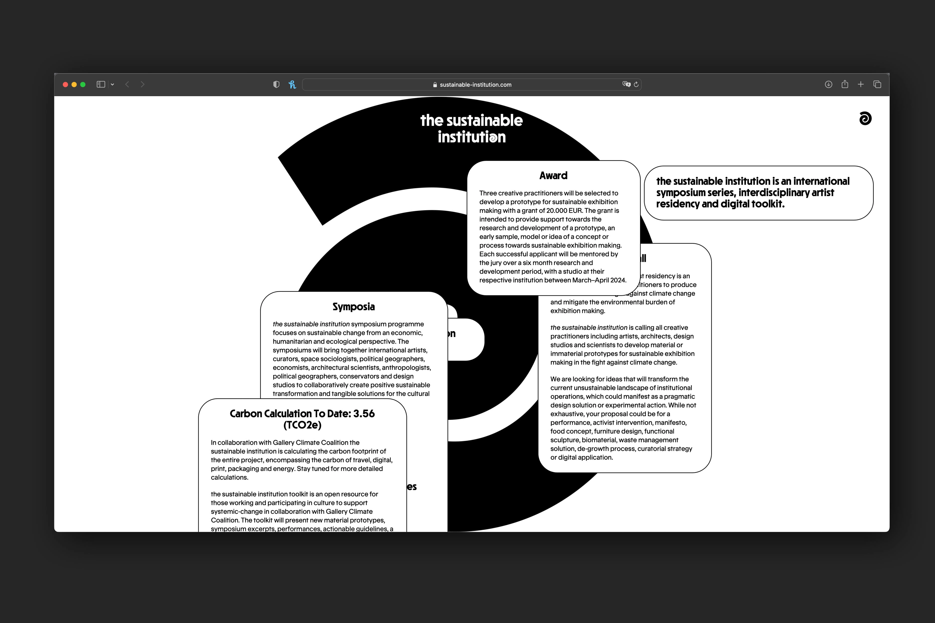 Website design with the spiral key visual