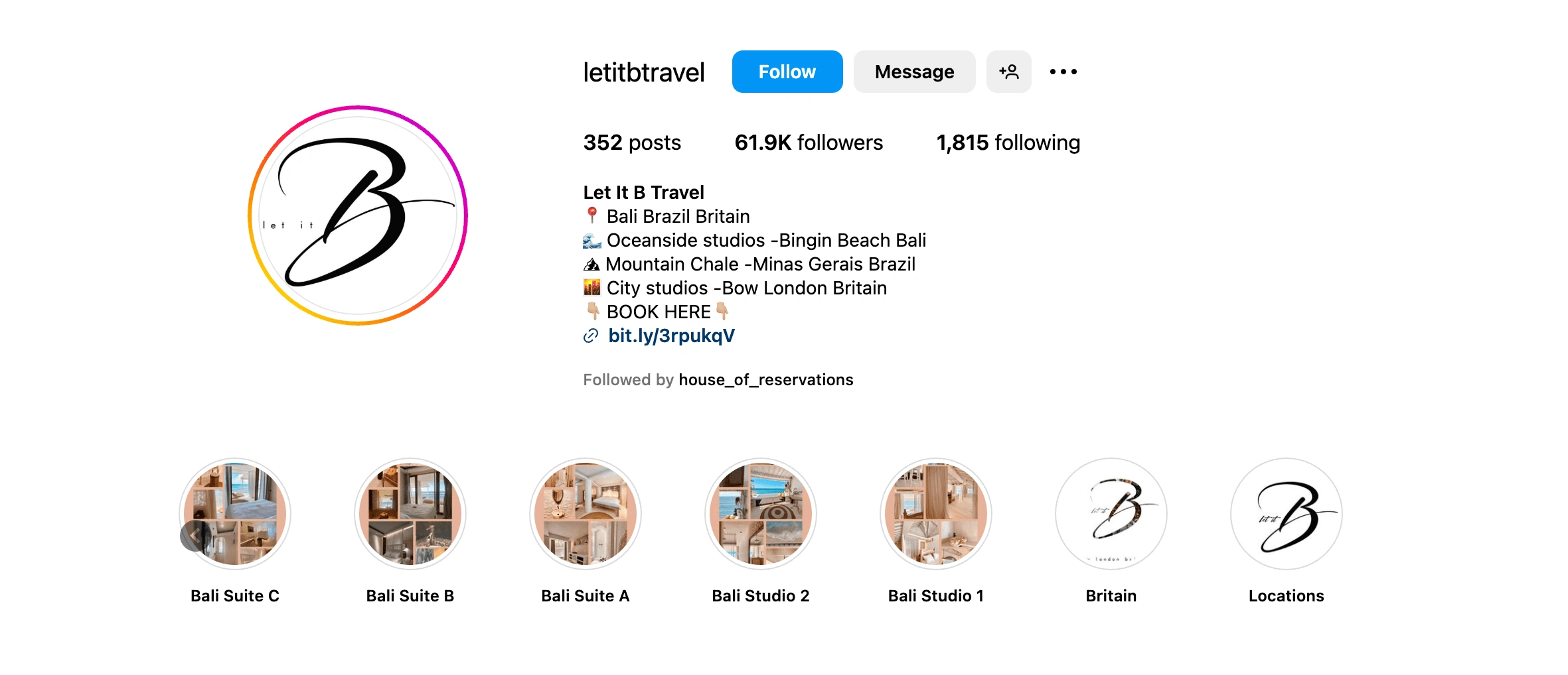 Let It B Travel Instagram