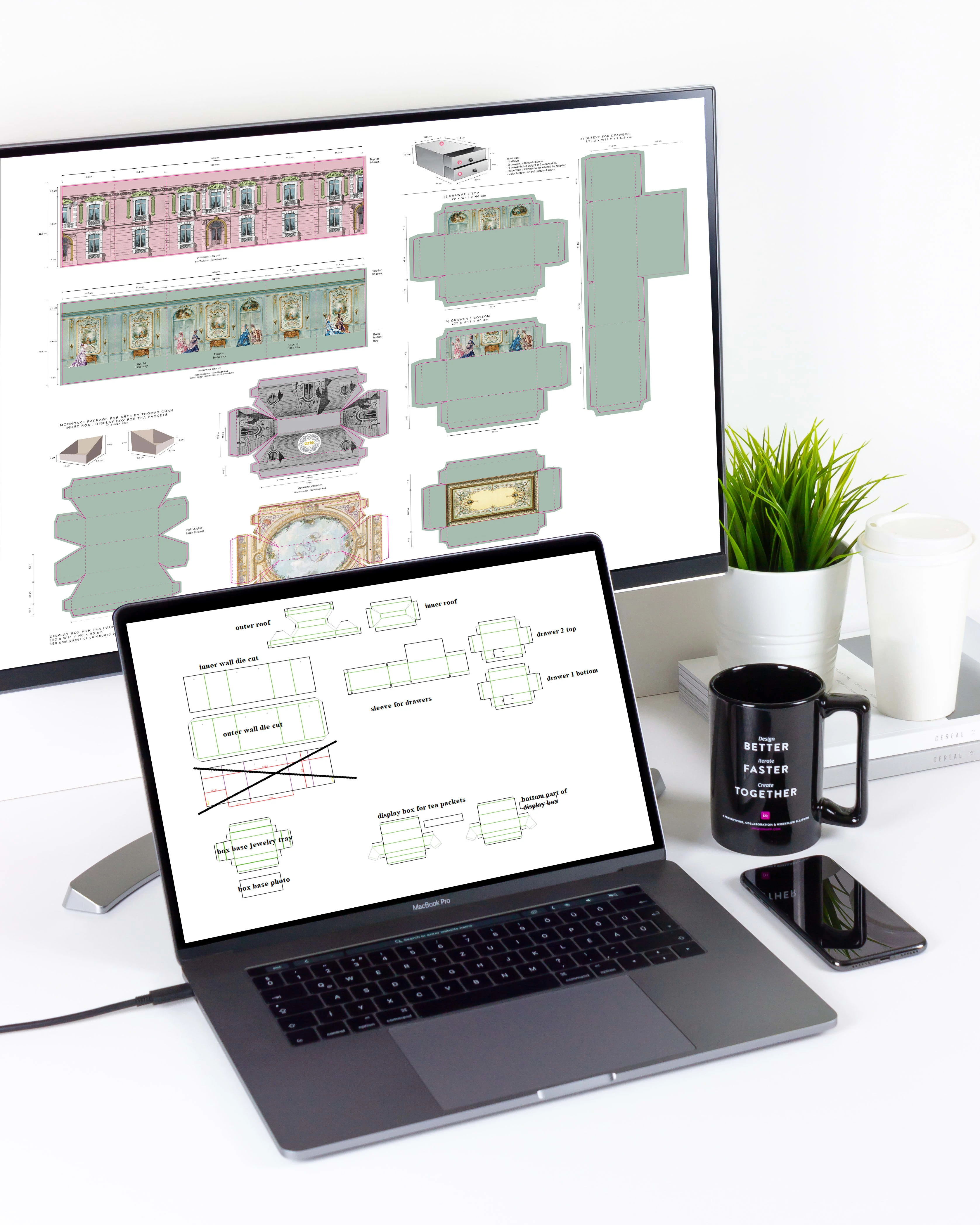 Die cut guide sent to printer company