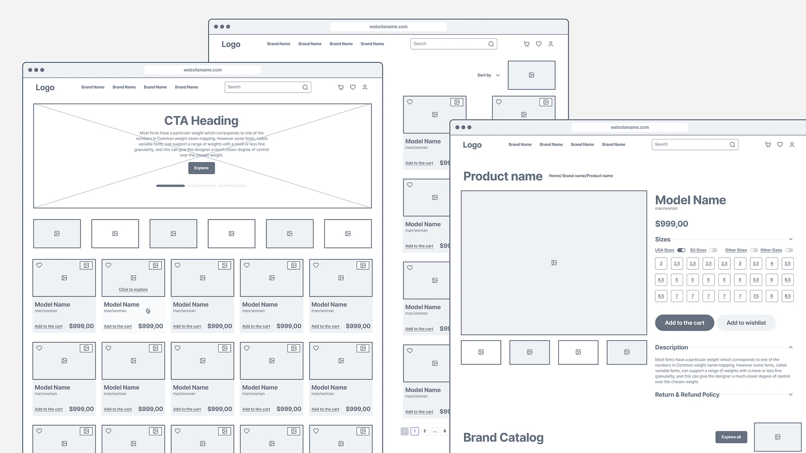 UX Wireframes