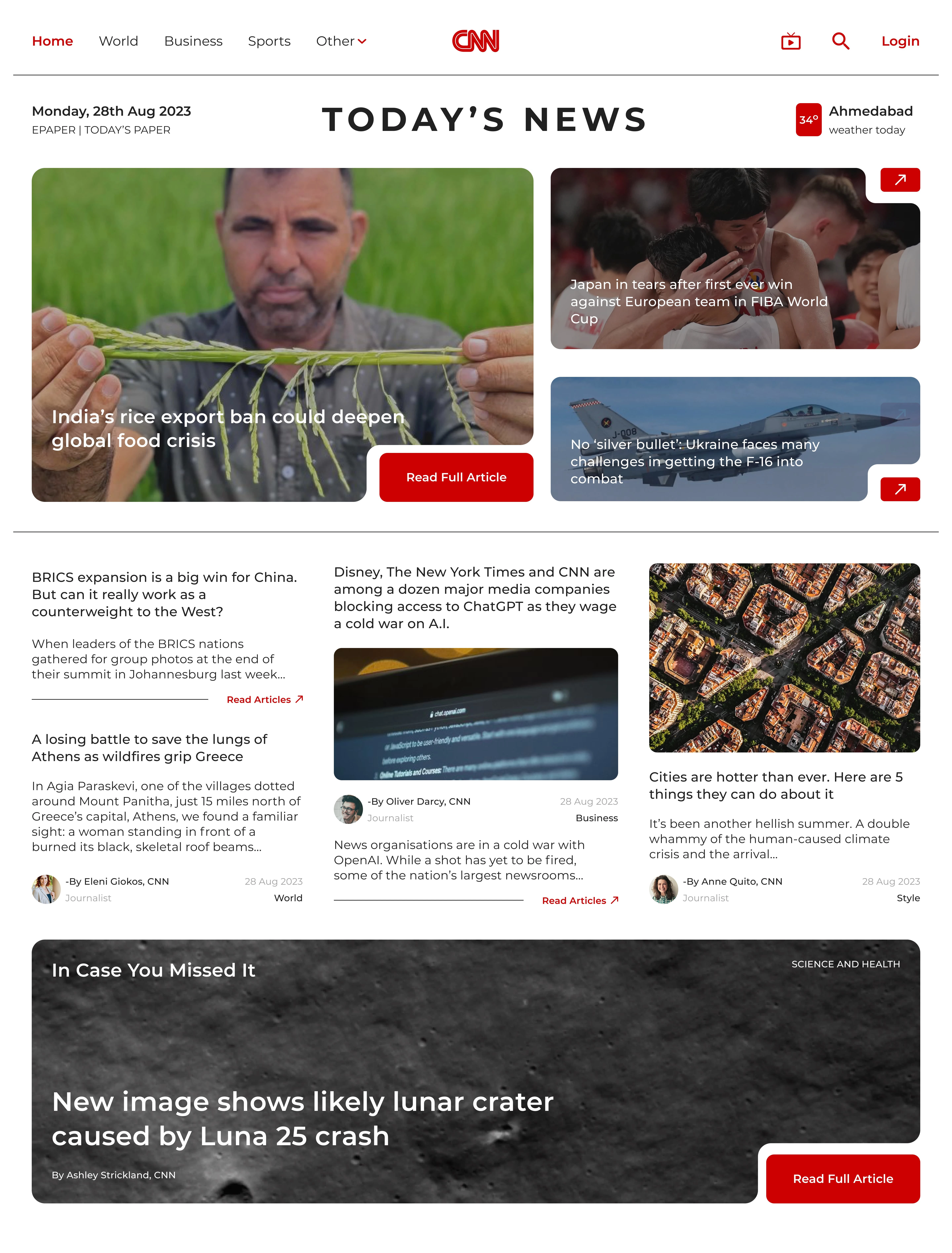 Redesigned Website of CNN