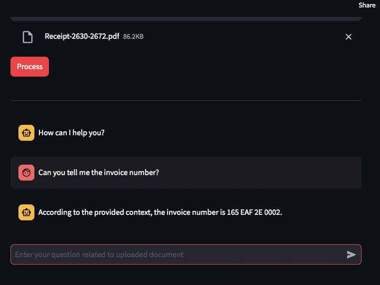 Upload a PDF and you can ask questions about it