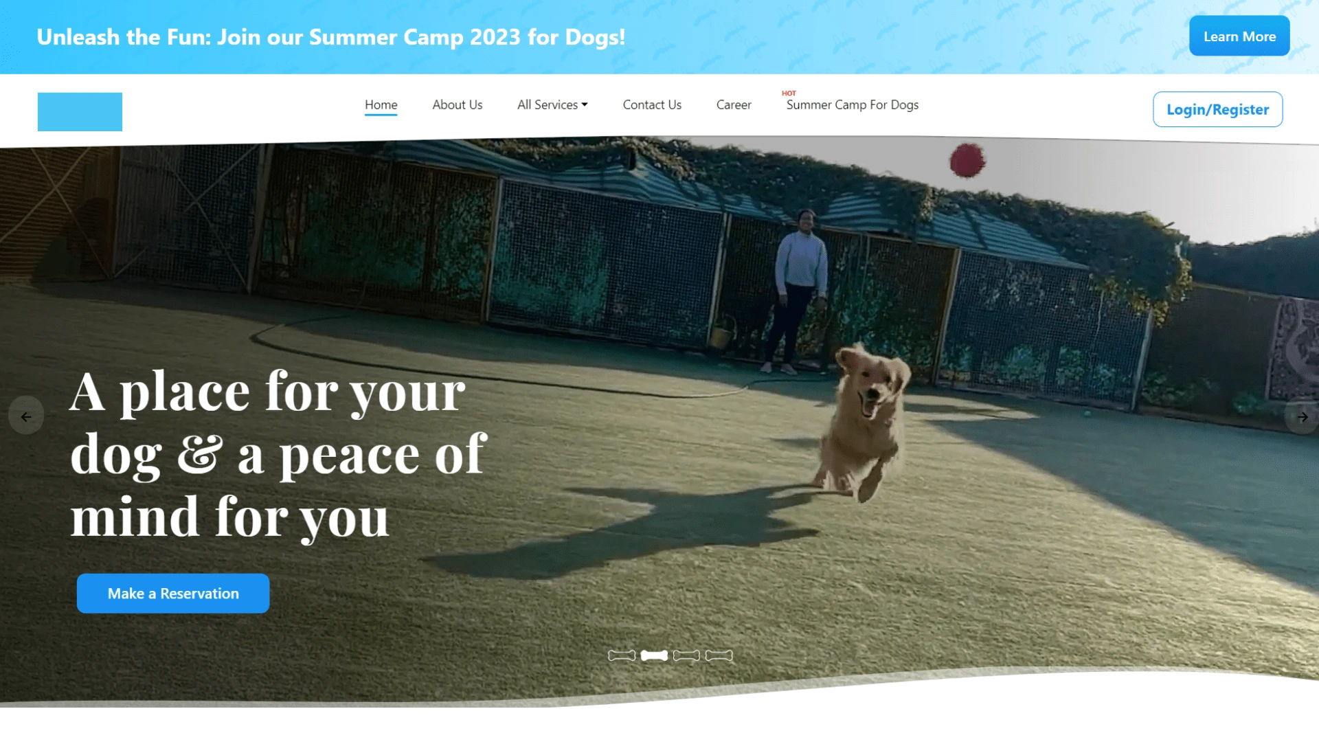 Website Homepage of "PawSStay"