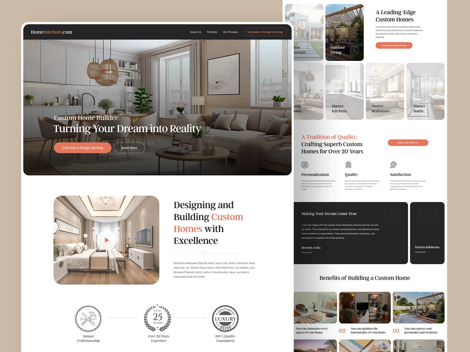 Home Page Design for Custom Home Builders